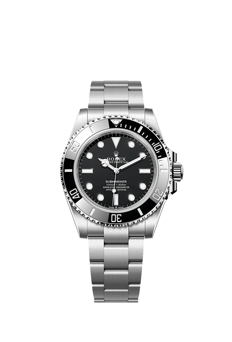 Rolex Submariner with a steel bracelet and black dial