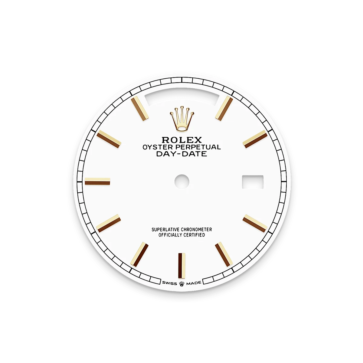 Rolex Day-Date 36 128238-0081 white dial with day and date apertures