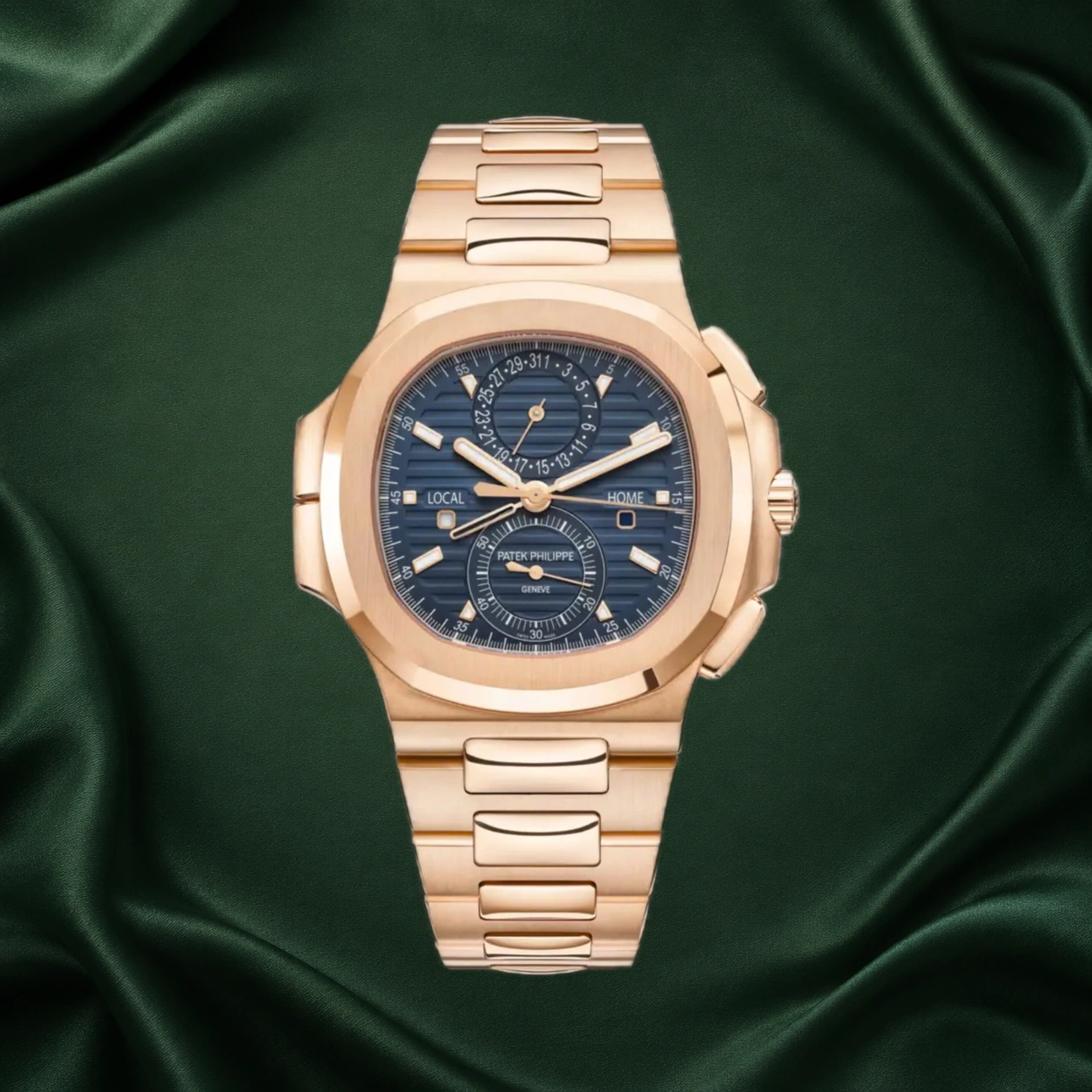Patek Philippe Nautilus Flyback Chronograph Travel Time Rose Gold 5990/1R 5990 40.5mm · partner reference illustration
