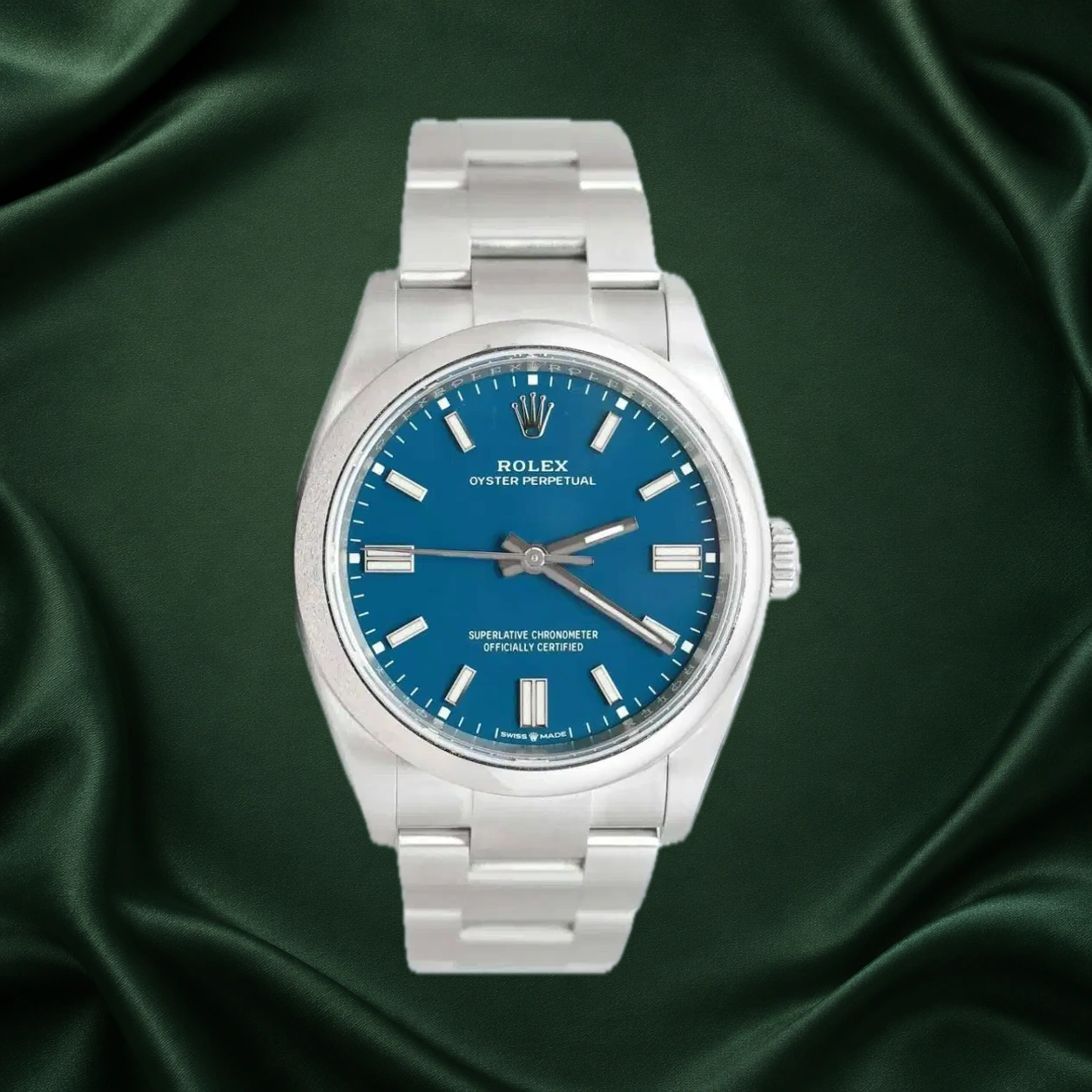 Rolex Oyster Perpetual 126000 Med Blue Oyster · partner reference illustration