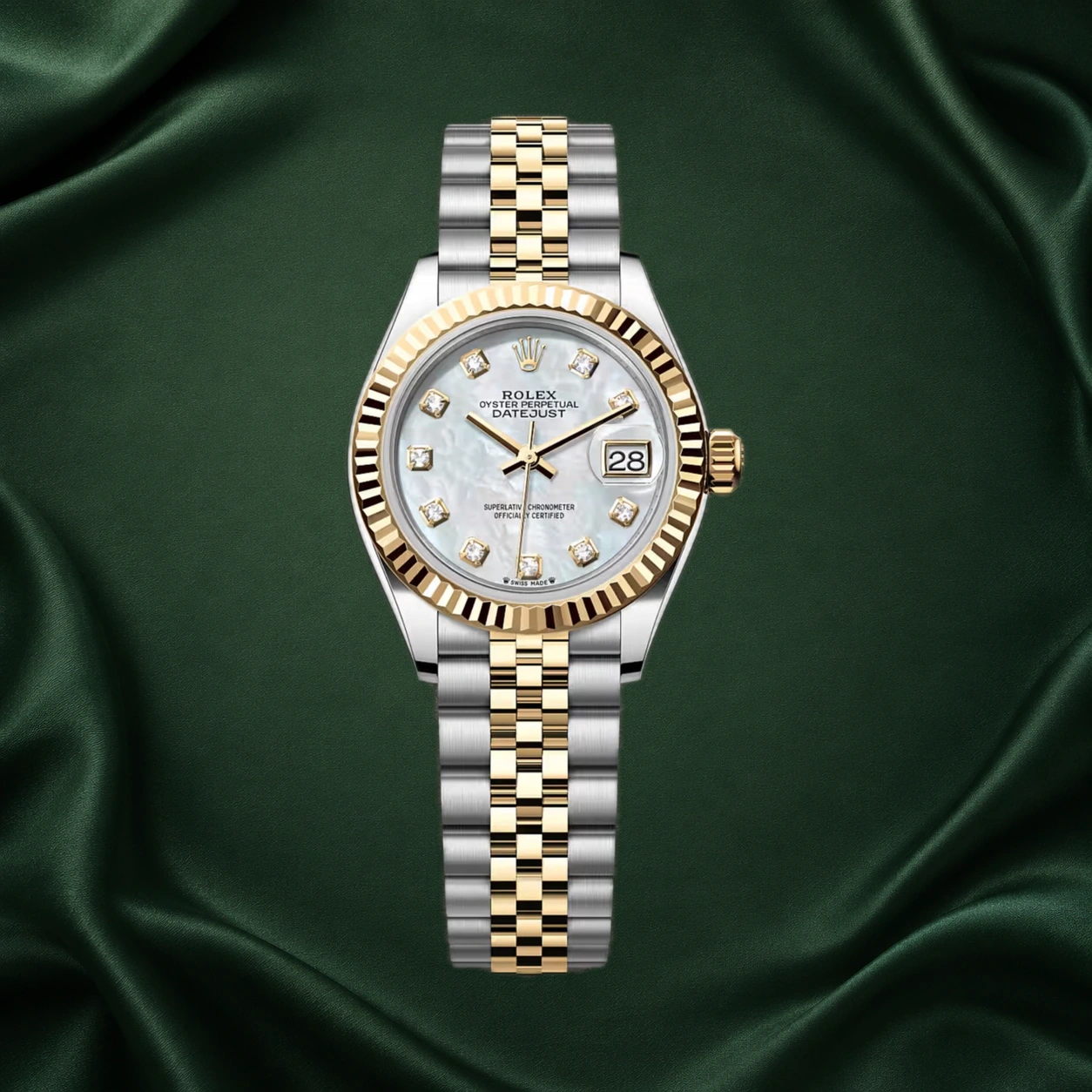 Rolex Datejust 28mm Two-tone 279173 Yellow Gold MOP Dial Diamonds · partner reference illustration