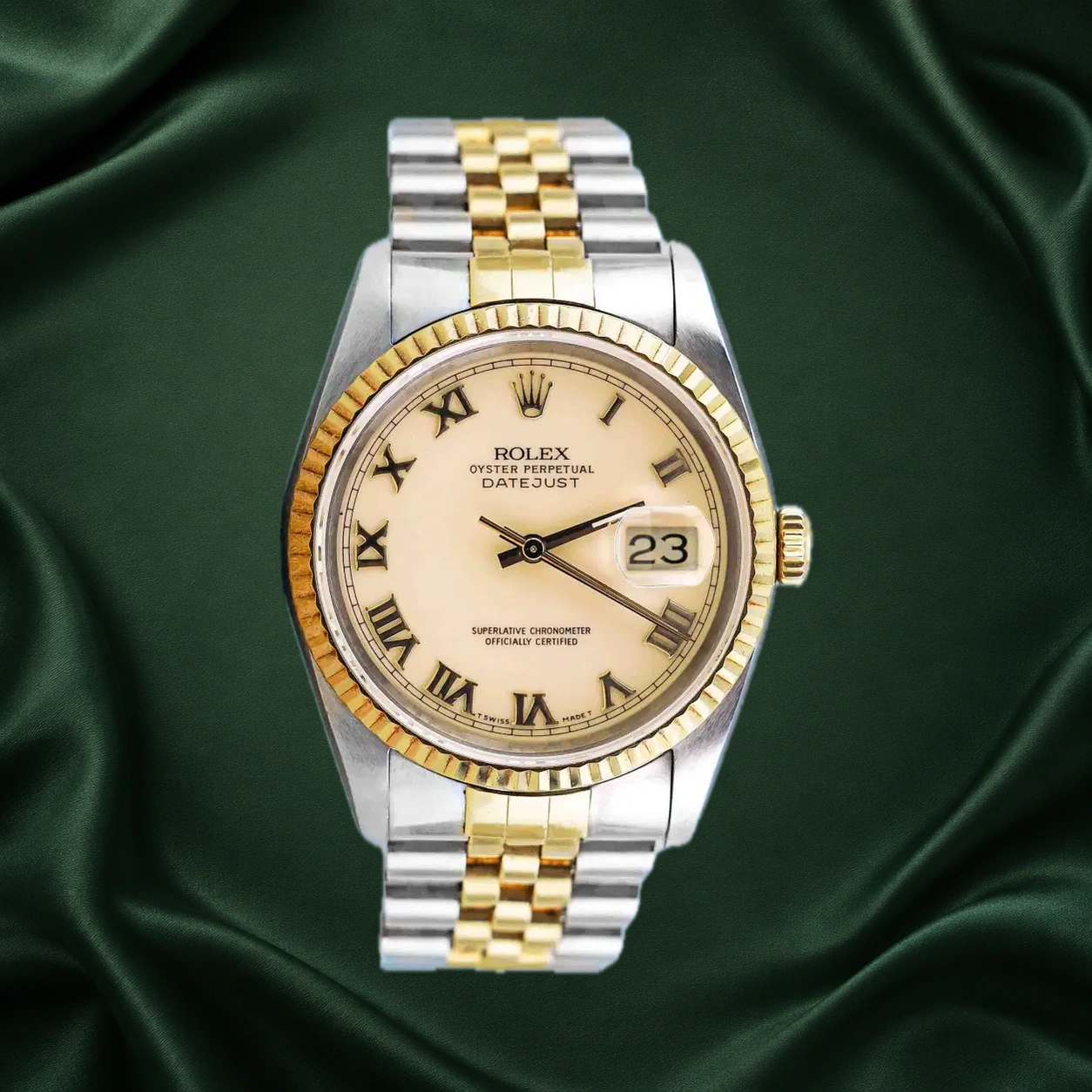 Rolex Datejust 16233 Cream Roman Jubilee · partner reference illustration