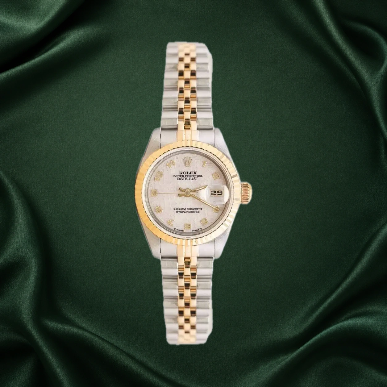 Rolex Datejust 69173 White Computer w Golden Arabic Jubilee · partner reference illustration