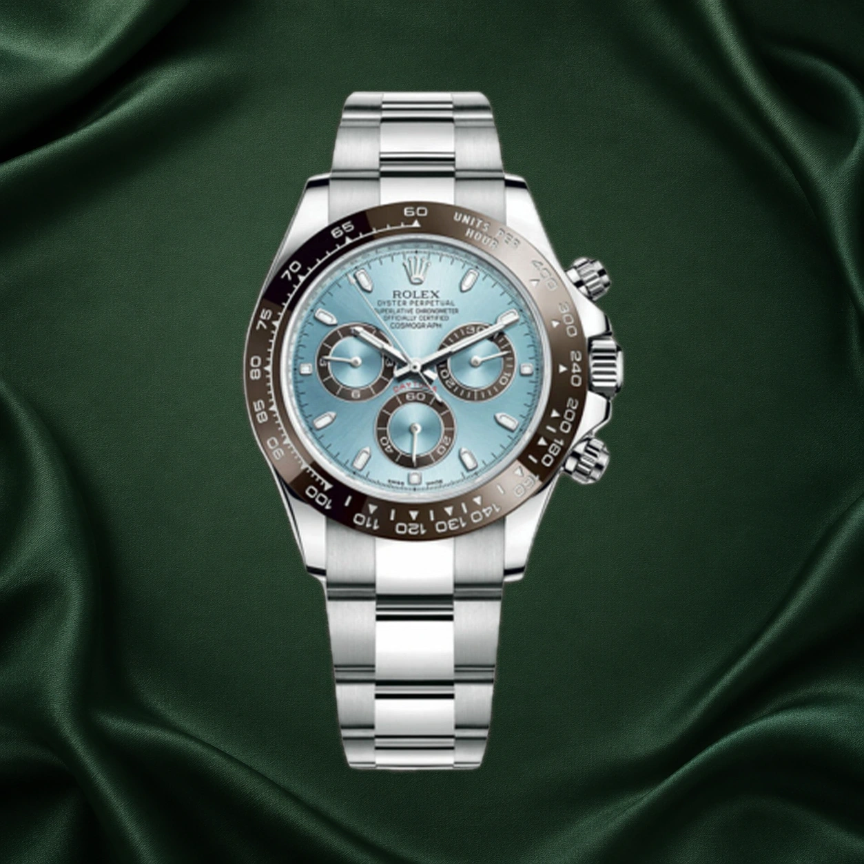 Rolex Daytona Platinum 116506 Ice Blue 40mm · partner reference illustration