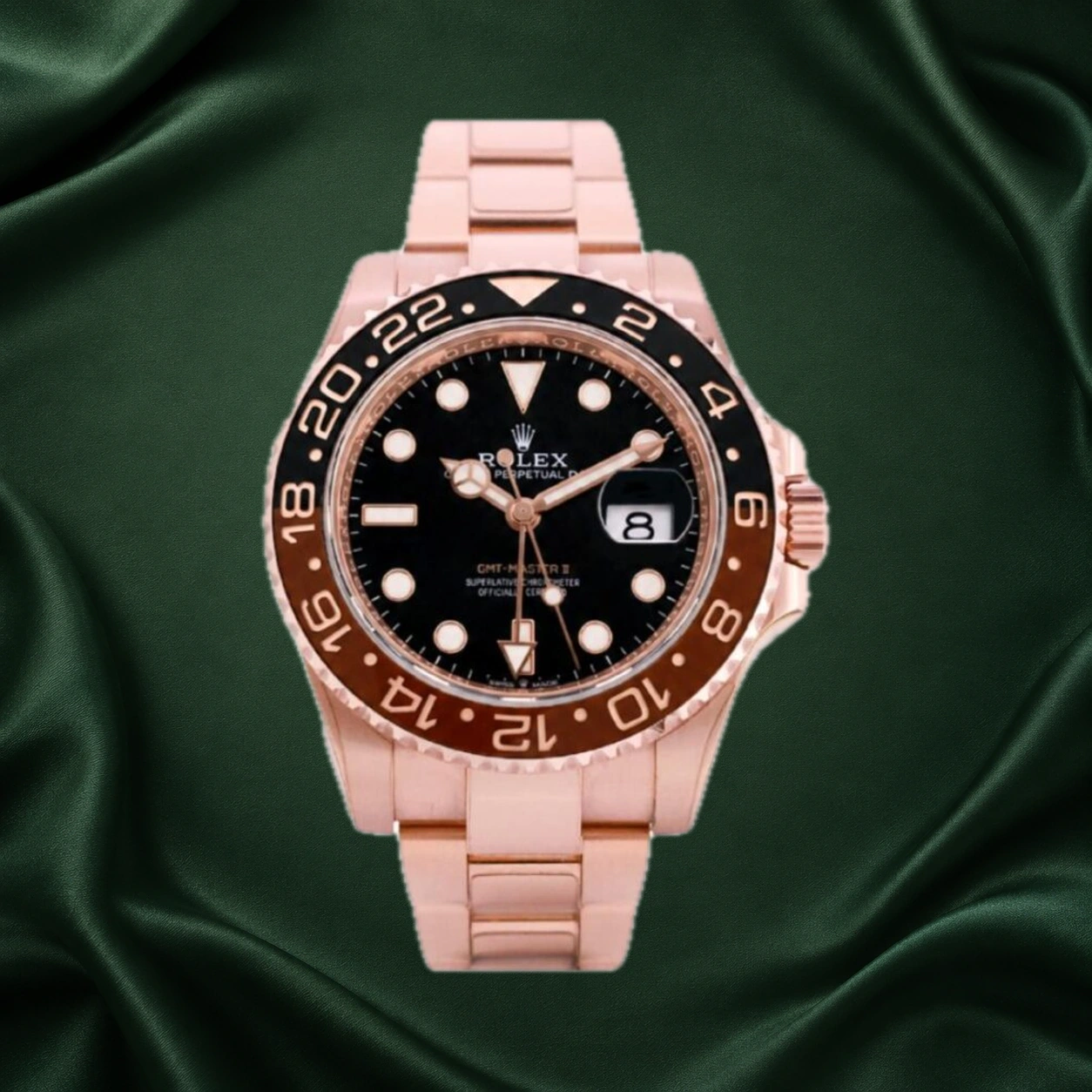 Rolex GMT Master II Rootbeer Oyster 126715CHNR · partner reference illustration