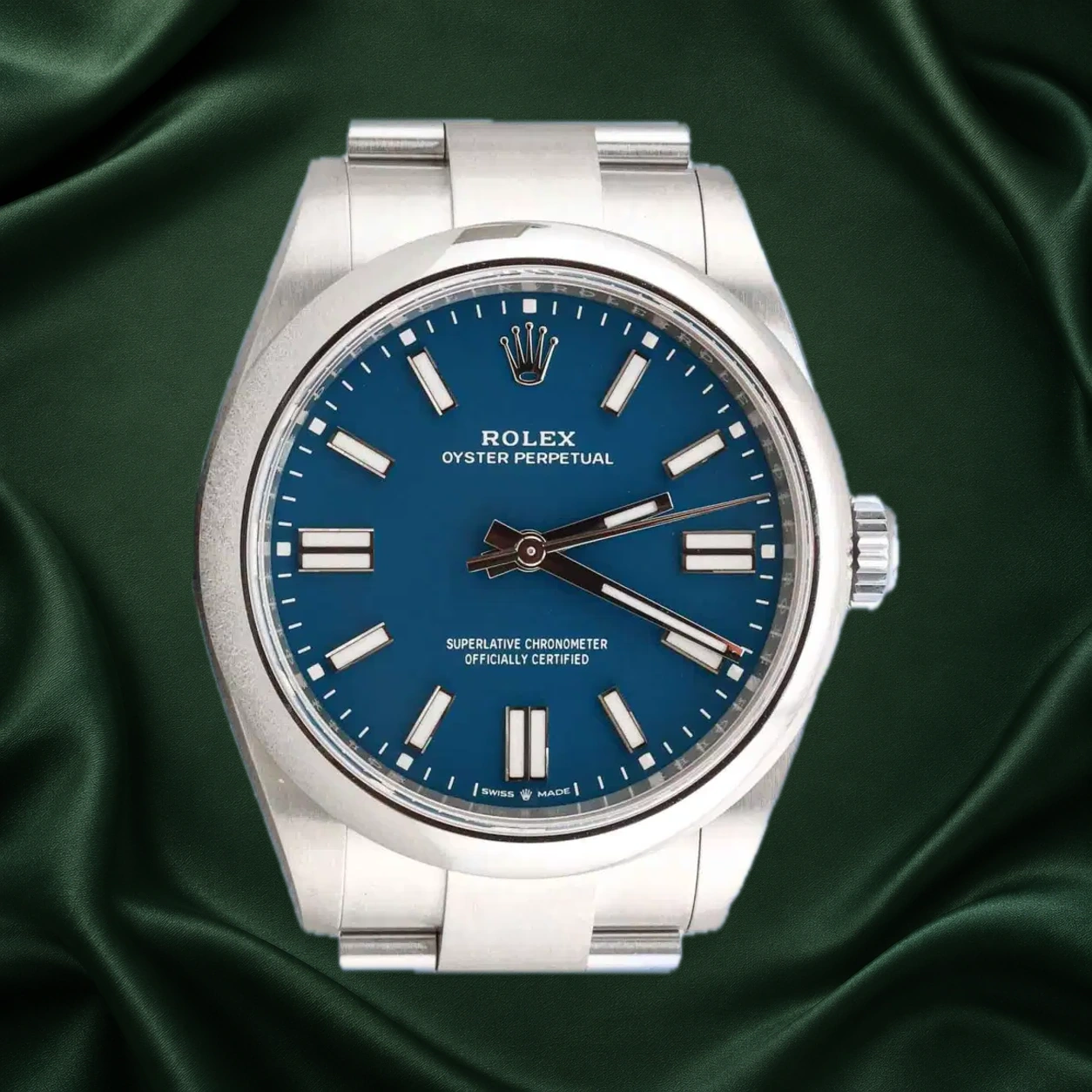 Rolex Oyster Perpetual 134300 Med Blue Oyster · partner reference illustration