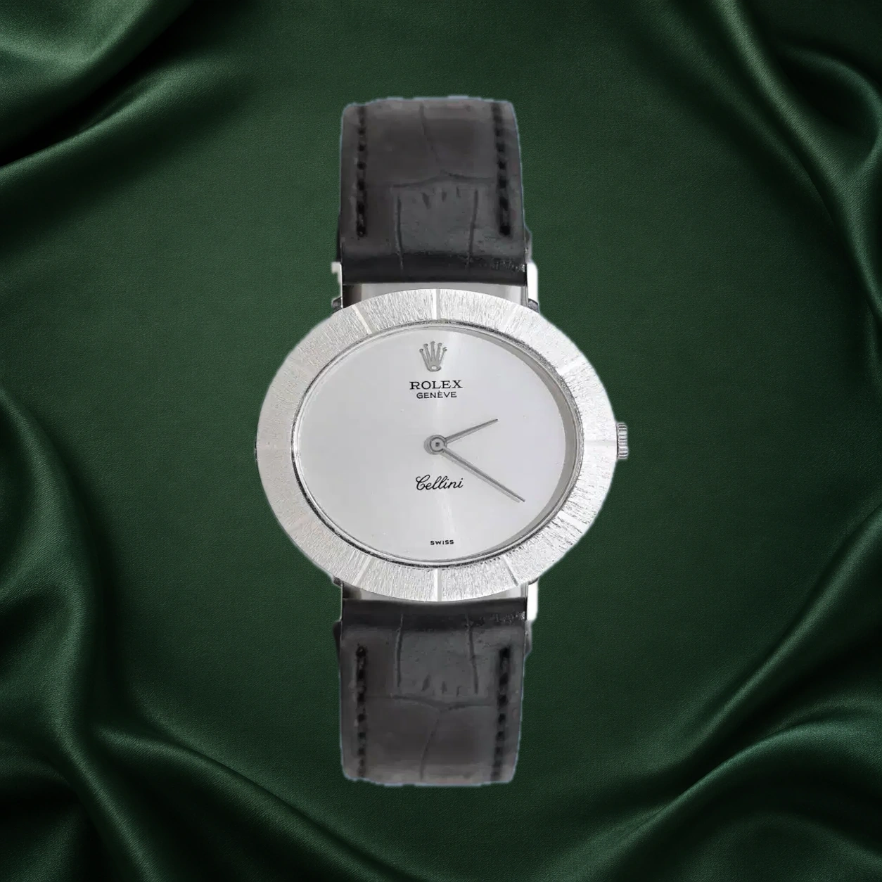 Rolex Cellini 3881 Silver Leather · partner reference illustration