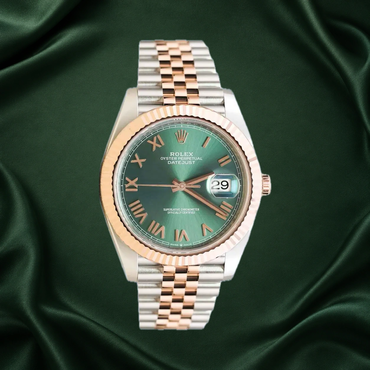 Rolex Datejust 126331 Mint Green w Roman Numerals Jubilee · partner reference illustration