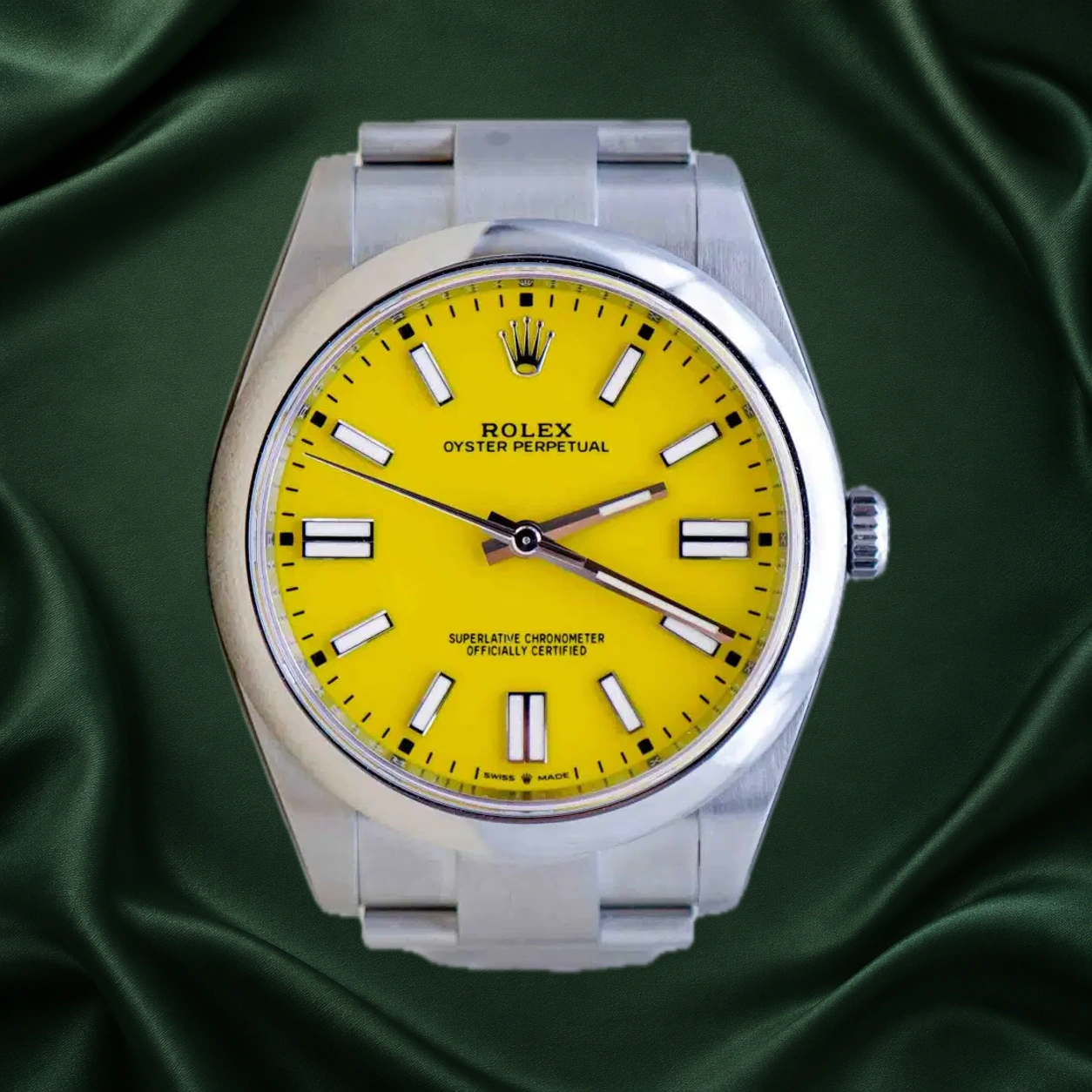 Rolex Oyster Perpetual 124300 Yellow Oyster · partner reference illustration