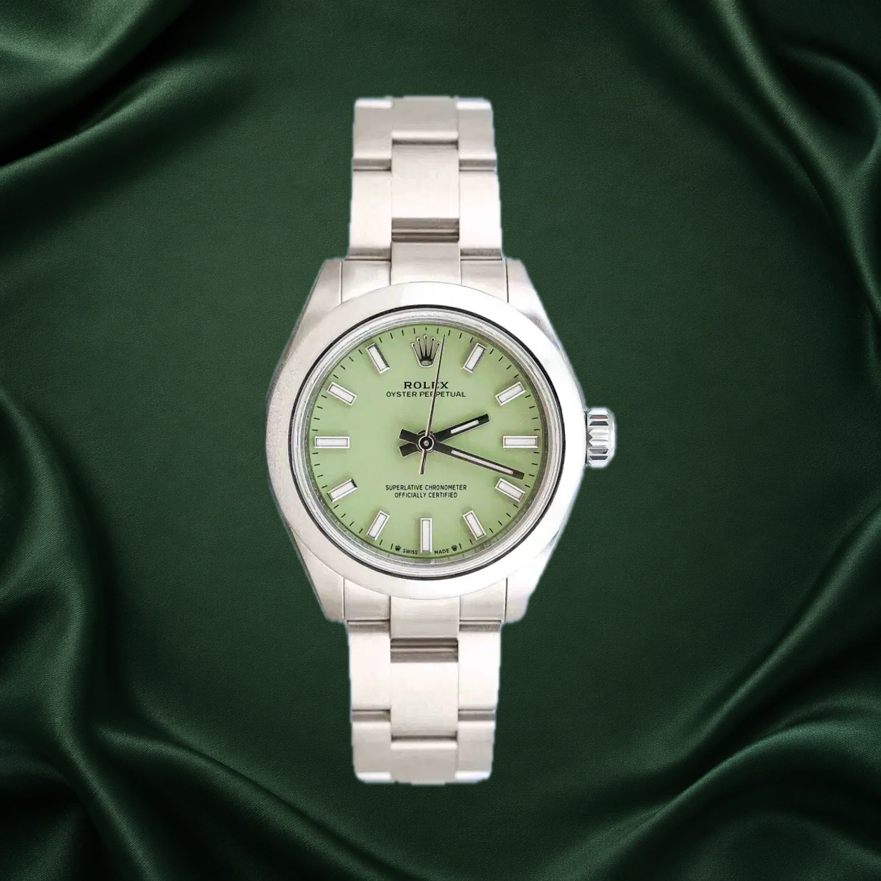 Rolex Oyster Perpetual 276200 Pistachio Oyster · partner reference illustration