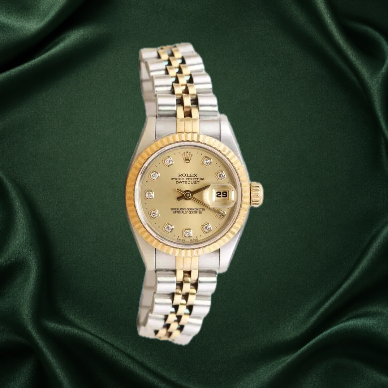 Rolex Datejust 69173 Champagne w 10 Points Diamond Jubilee · partner reference illustration