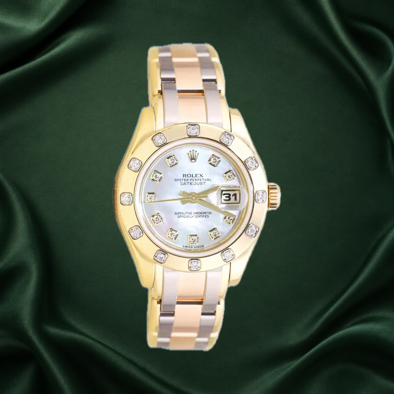 Rolex Lady-Datejust Pearlmaster Tridor 80318 Mother of Pearl MOP w 10 Point Diamonds Pearlmaster · partner reference illustration