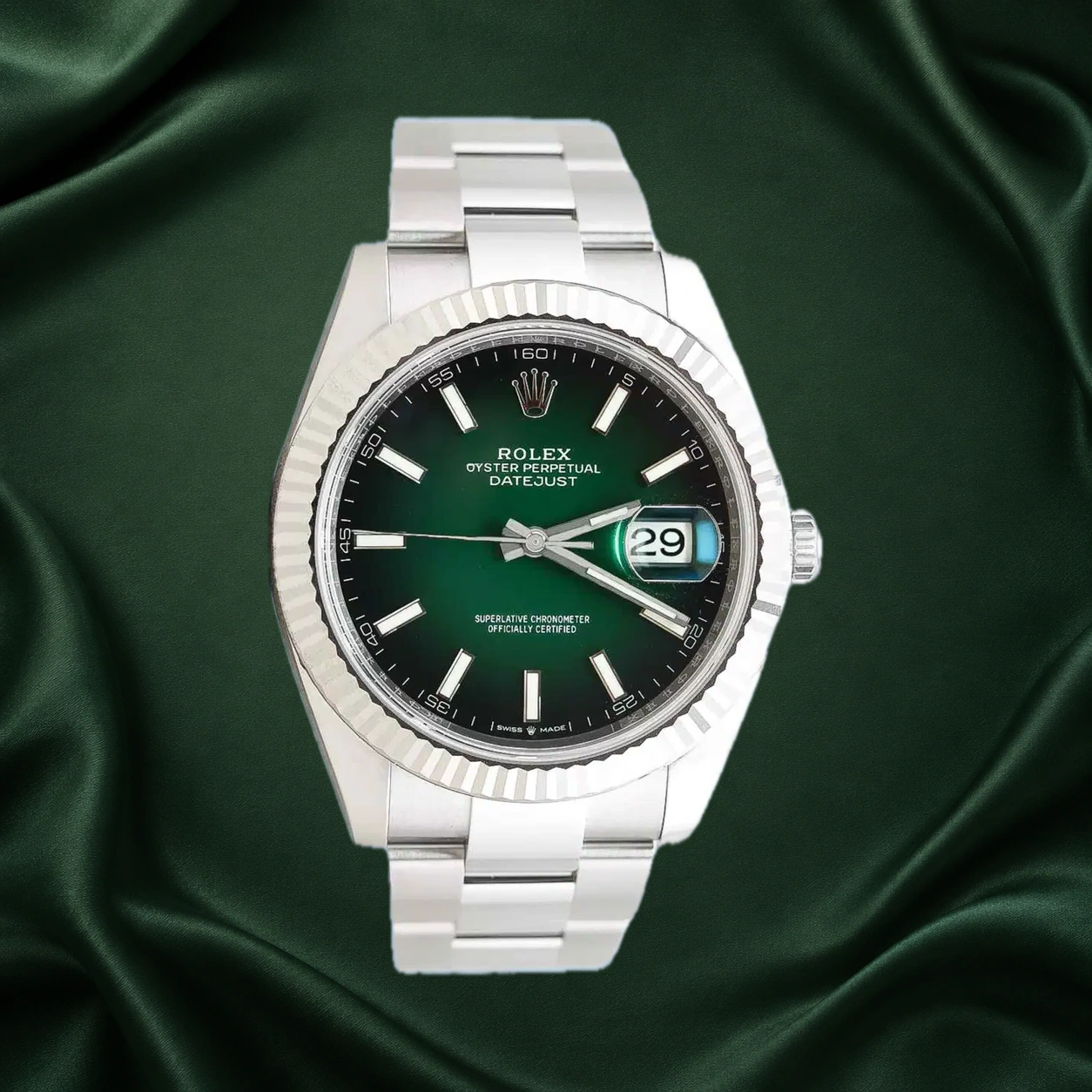 Rolex Datejust 126334 Green Ombre Oyster · partner reference illustration