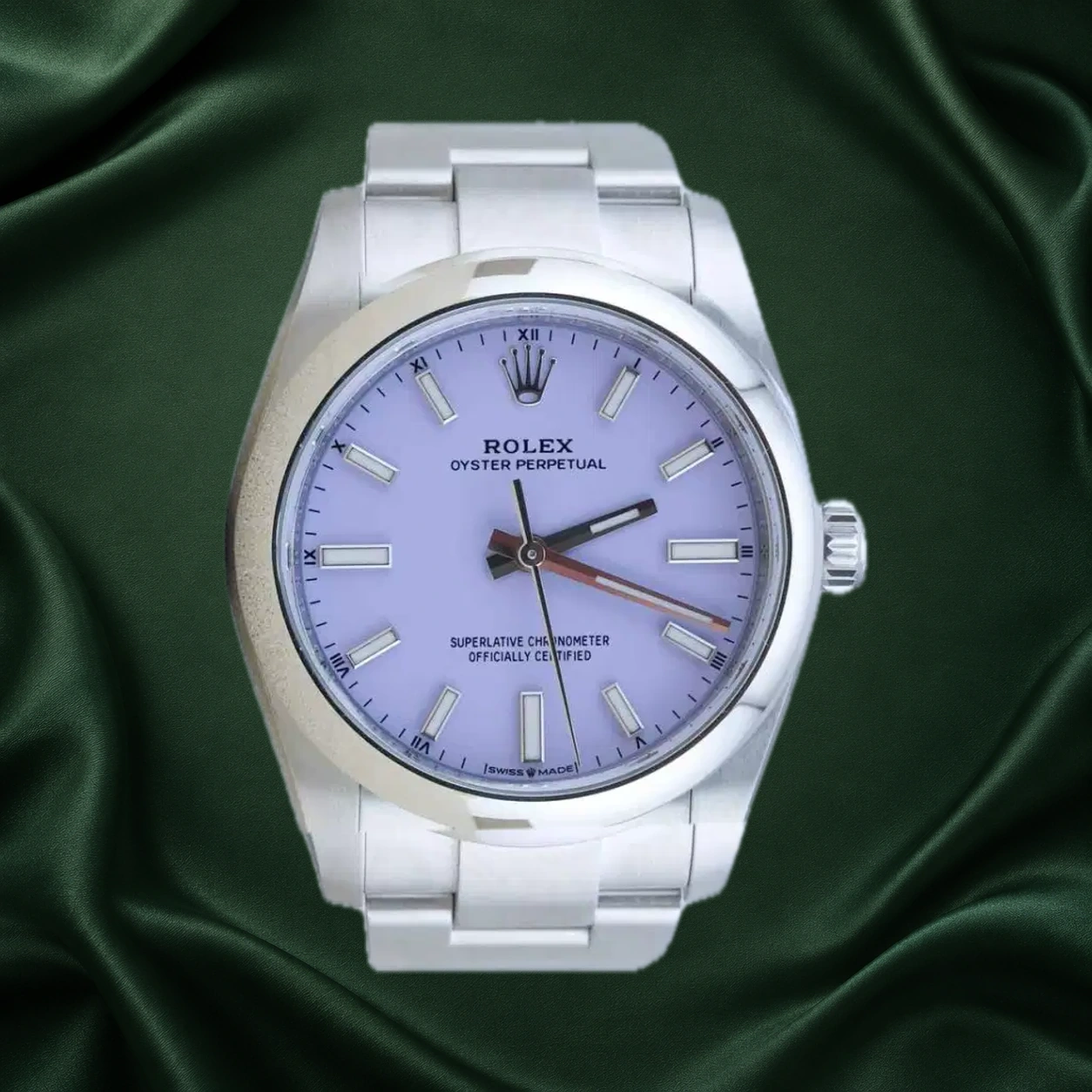 Rolex Oyster Perpetual 124200 Lavender Oyster · partner reference illustration