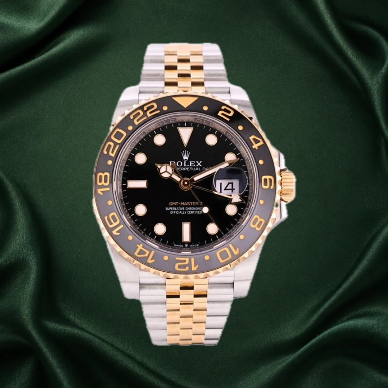 Rolex GMT Master II Guinness Jubilee 126713GRNR · partner reference illustration