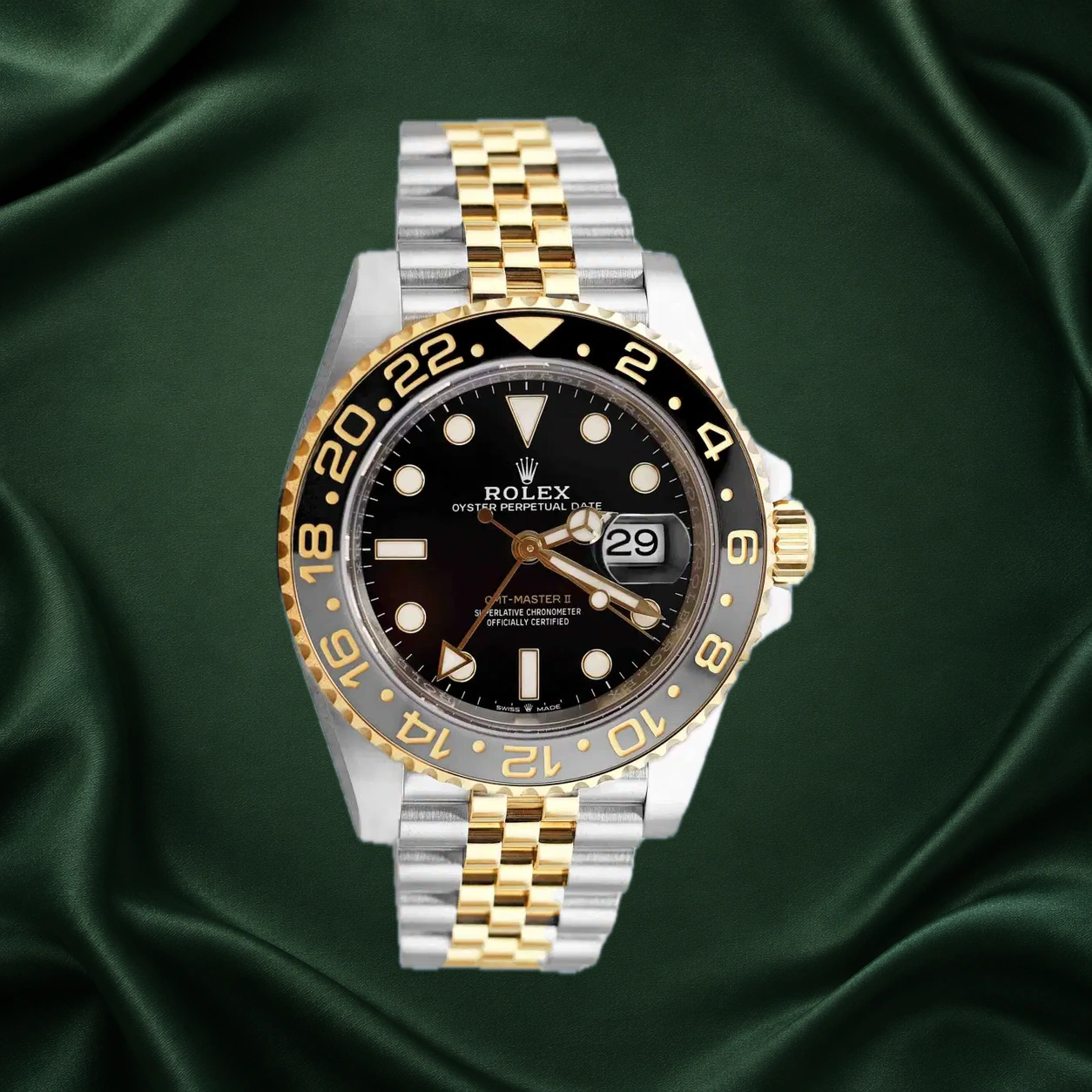 Rolex GMT Master II Guinness 126713GRNR Black Jubilee · partner reference illustration