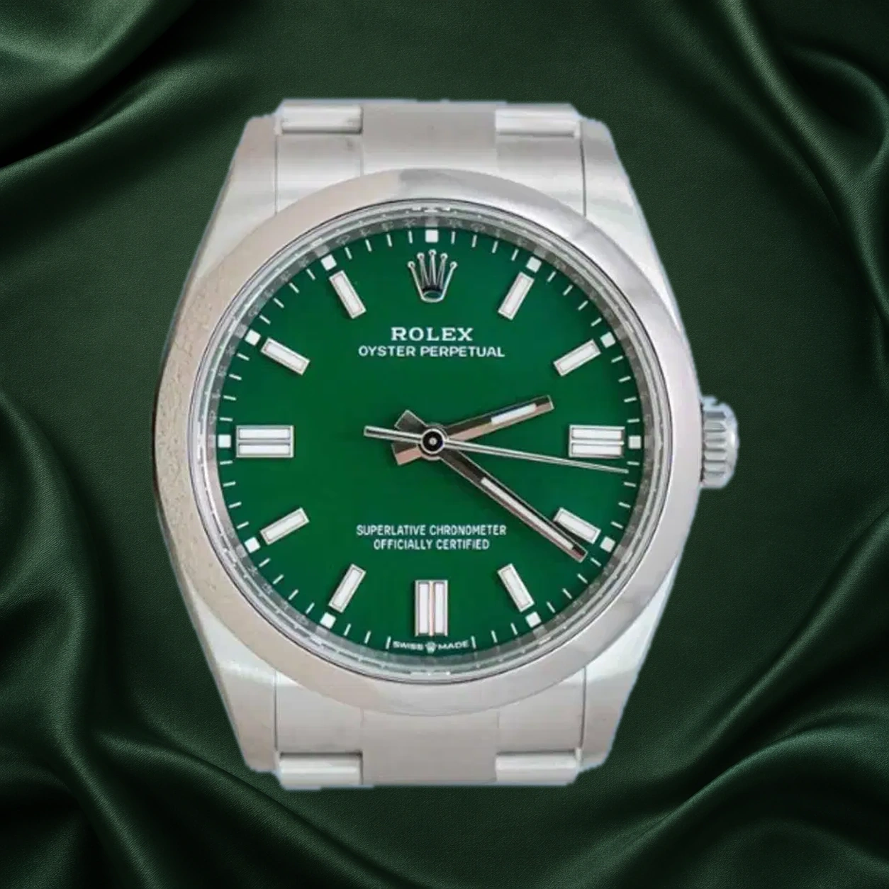 Rolex Oyster Perpetual 126000 Green Oyster · partner reference illustration