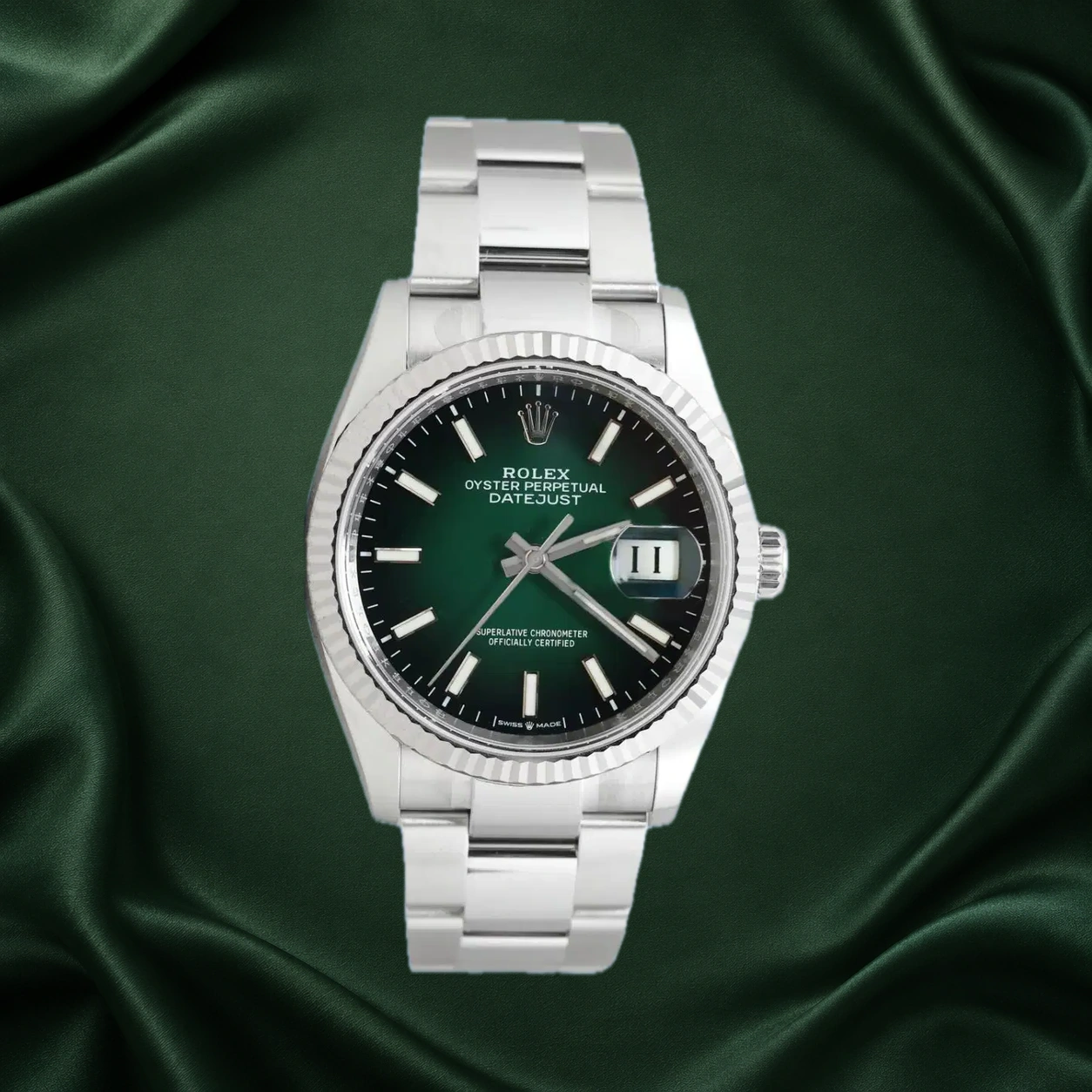 Rolex Datejust 126234 Green Ombre Oyster · partner reference illustration