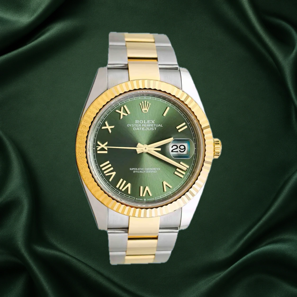 Rolex Datejust 126333 Olive Green w Roman Numerals Oyster · partner reference illustration