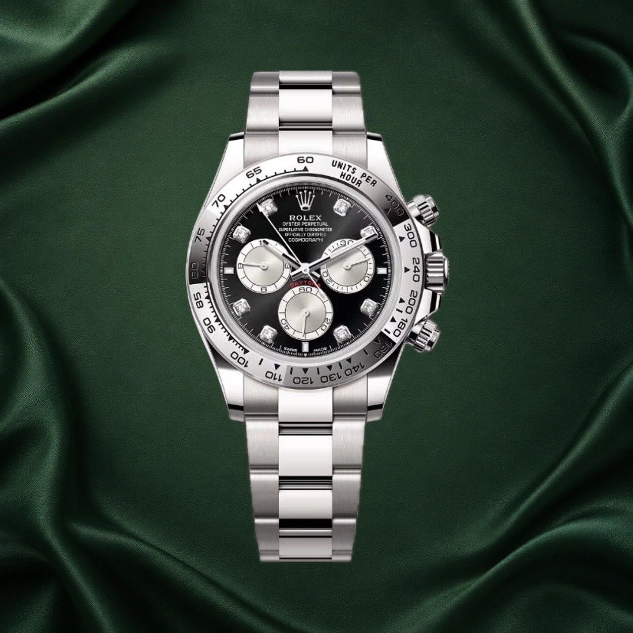 Rolex Daytona White Gold 126509 Black Dial Diamonds · partner reference illustration