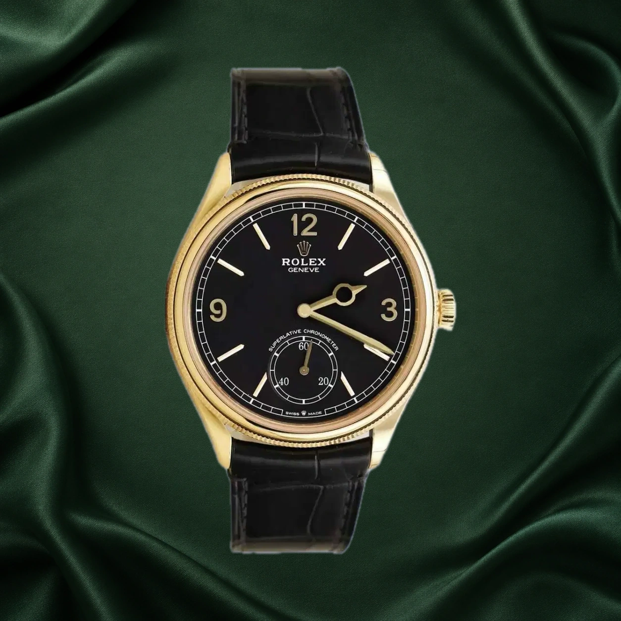 Rolex 1908 52508 Black Leather · partner reference illustration