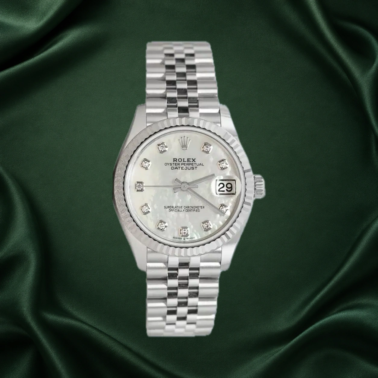 Rolex Datejust 278274 Mother of Pearl MOP w 10 Point Diamonds Jubilee · partner reference illustration