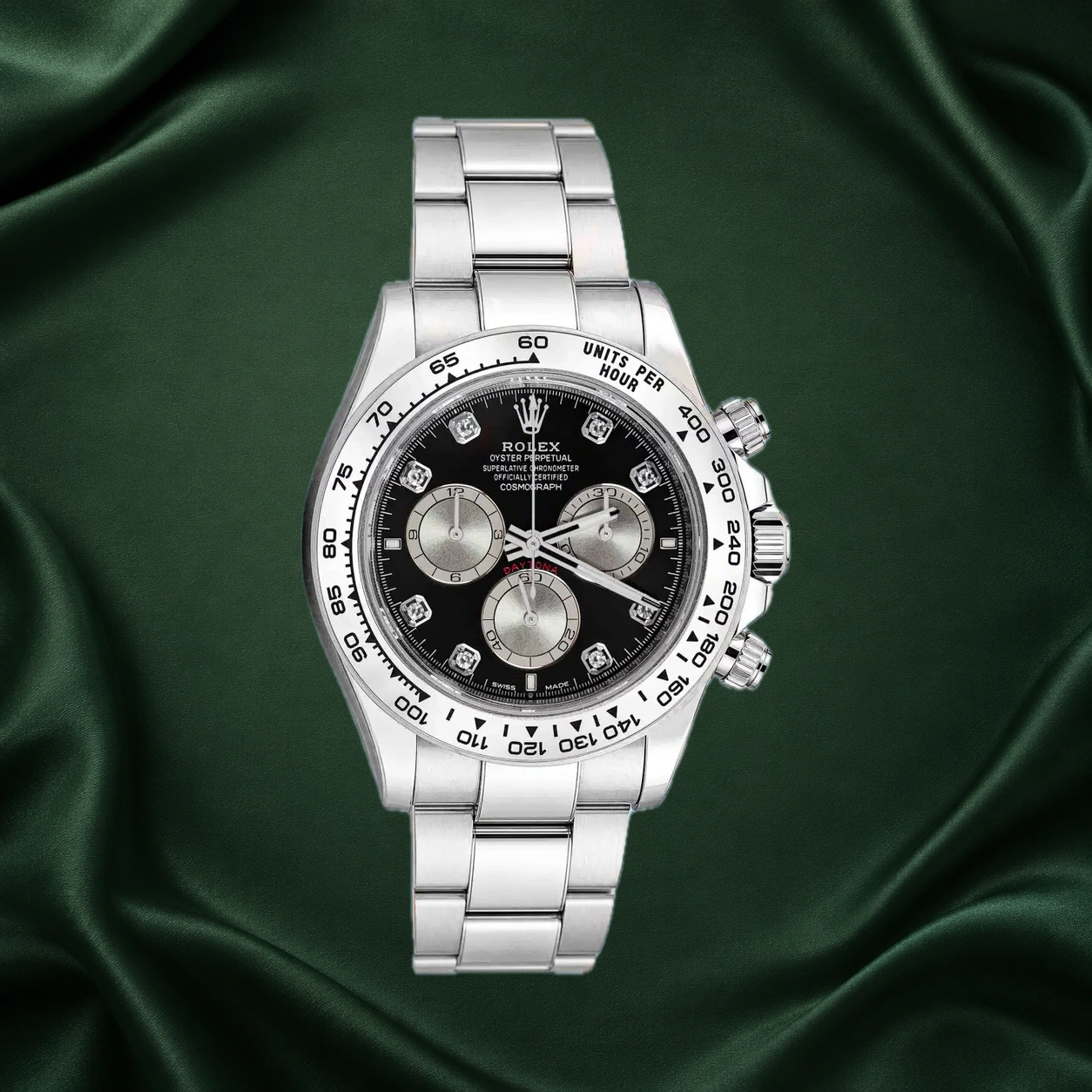 Rolex Daytona 126509 Black w 8 Points Diamond Oyster · partner reference illustration