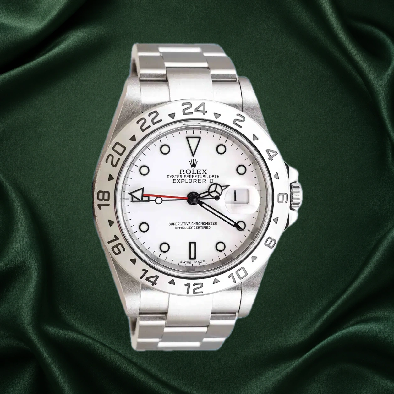Rolex Explorer II 16570 White Oyster · partner reference illustration