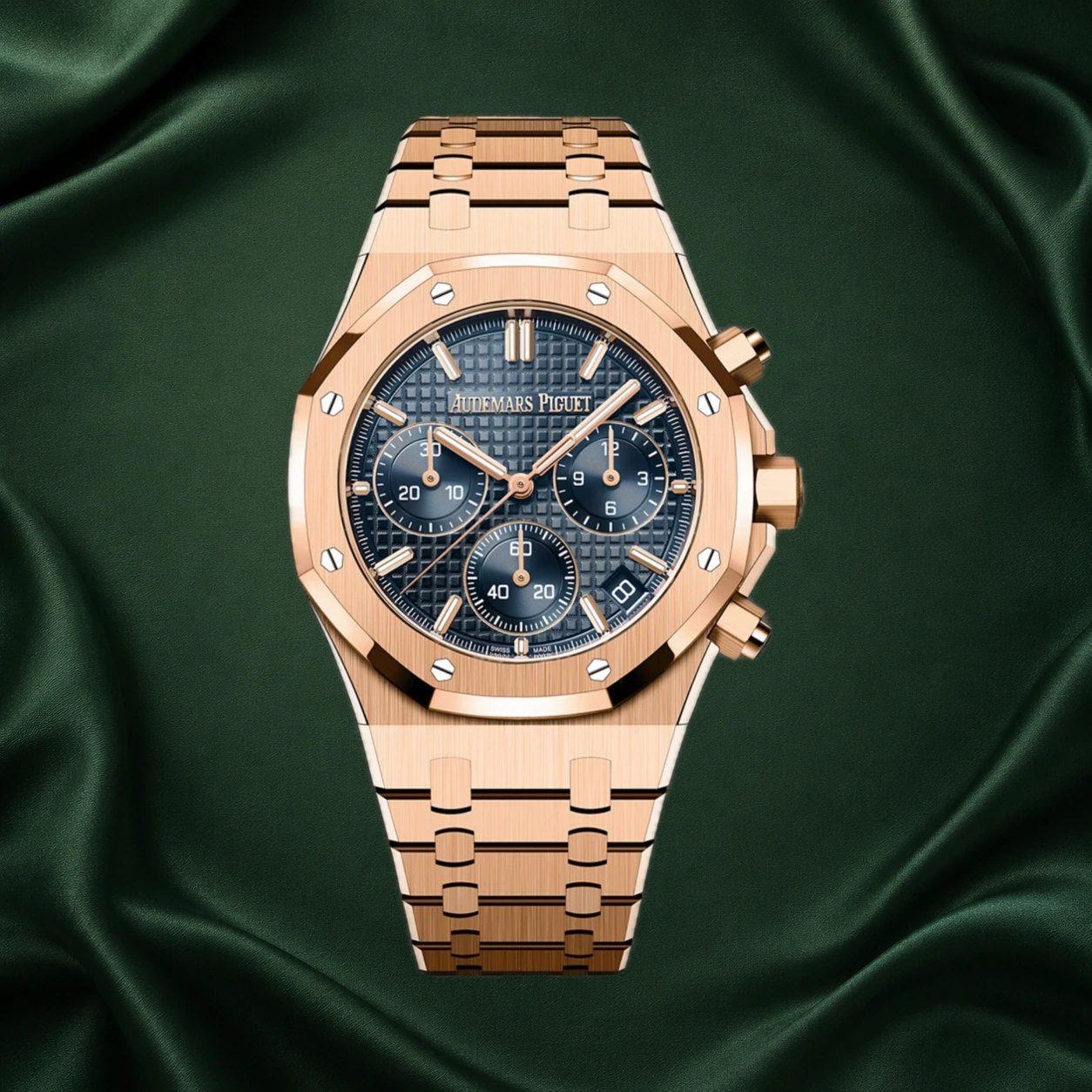 Audemars Piguet Royal Oak 26240OR Chronograph Rose Gold Blue Dial 26240 · partner reference illustration