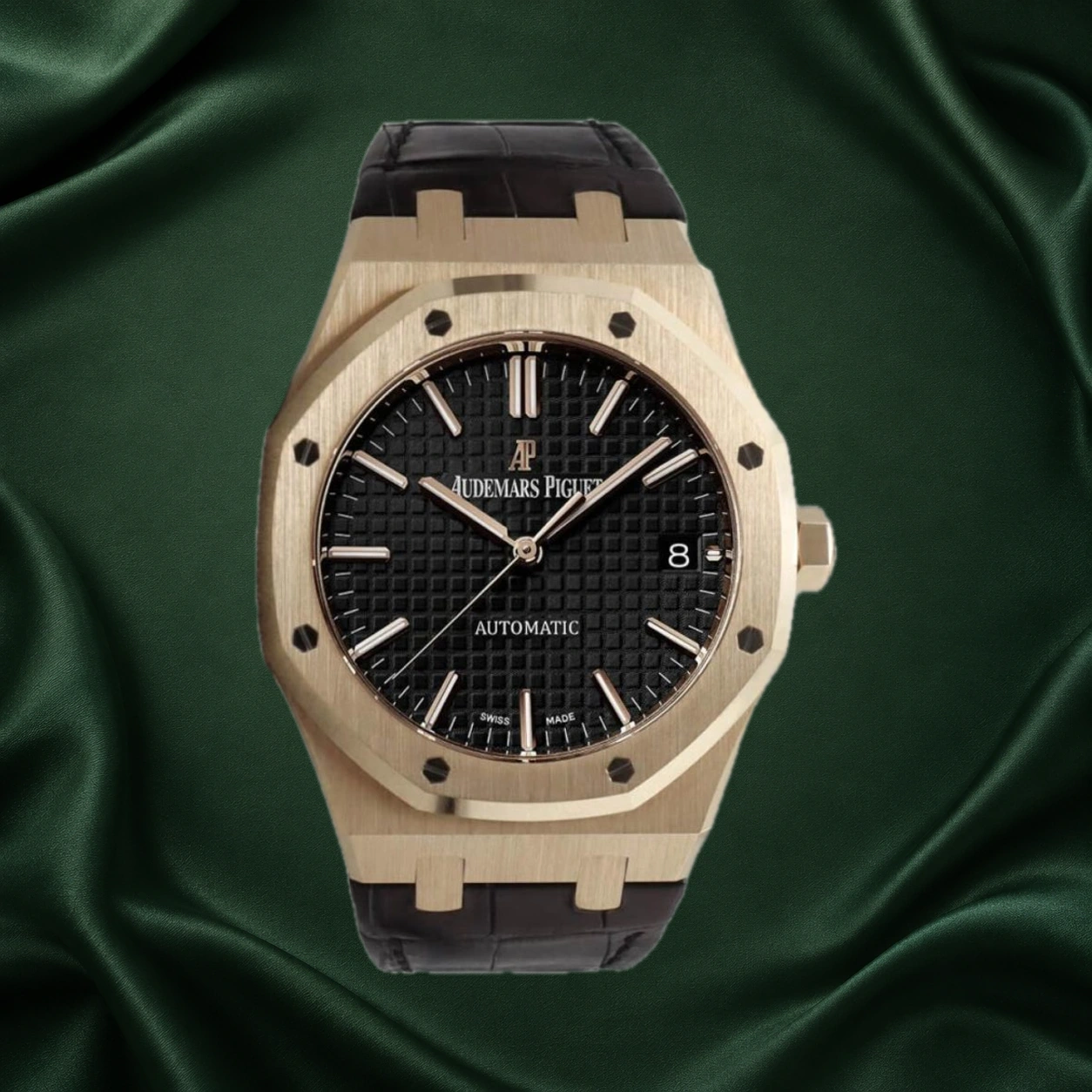 Audemars Piguet Royal Oak Selfwinding Leather (Black) 15400OR.OO.D002CR.01 · partner reference illustration