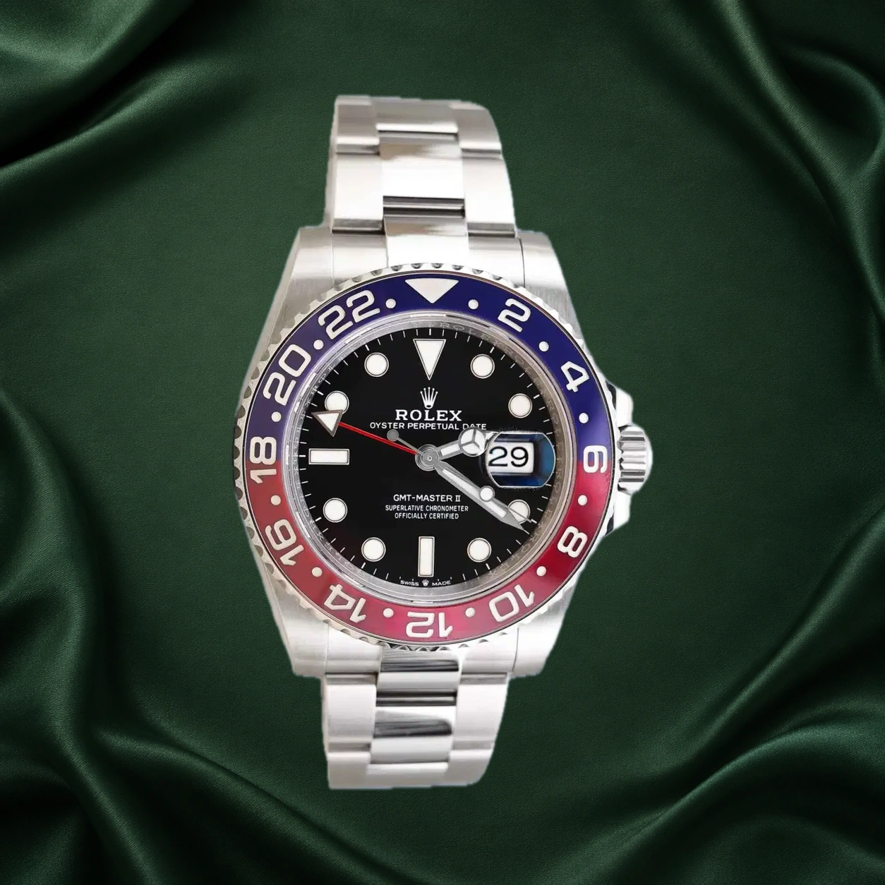 Rolex GMT Master II Pepsi 126710BLRO Black Oyster · partner reference illustration