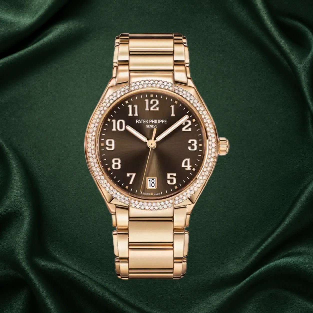 Patek Philippe Twenty~4 7300/1201R-010 Rose Gold Brown Dial Diamond Bezel 36mm Twenty4 7300/1201R 7300 · partner reference illustration