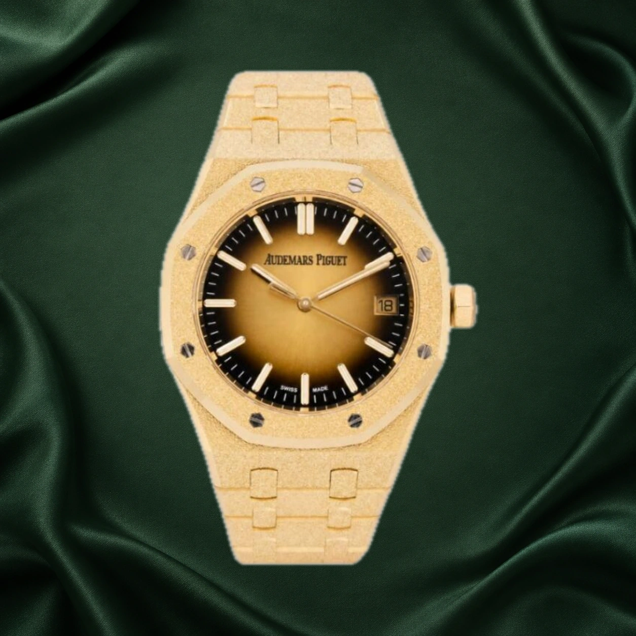 Audemars Piguet Royal Oak Frosted Gold Bracelet 15550BA.GG.1356BA.01 · partner reference illustration
