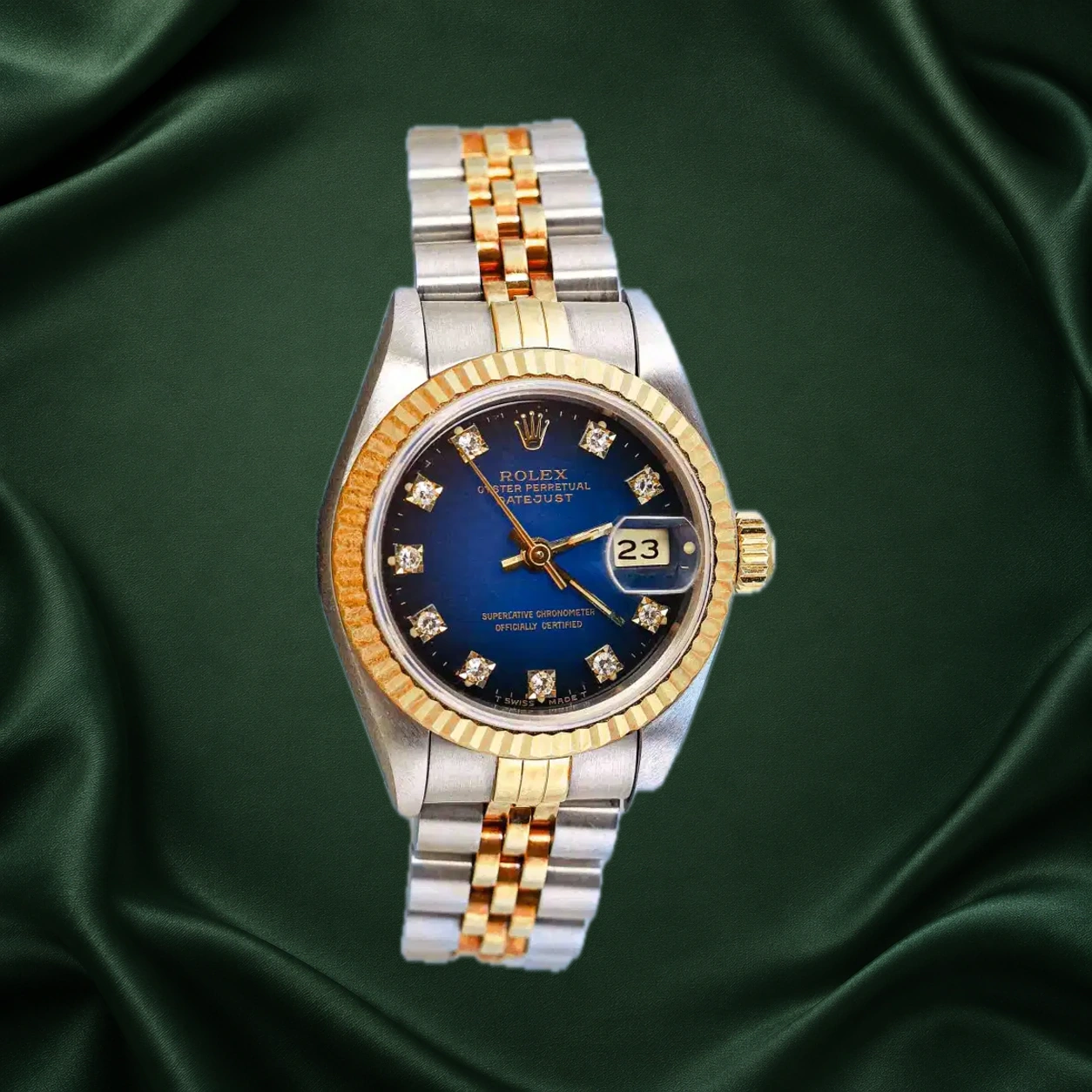 Rolex Datejust 69173 Blue Vignette w 10 Point Diamonds Jubilee · partner reference illustration