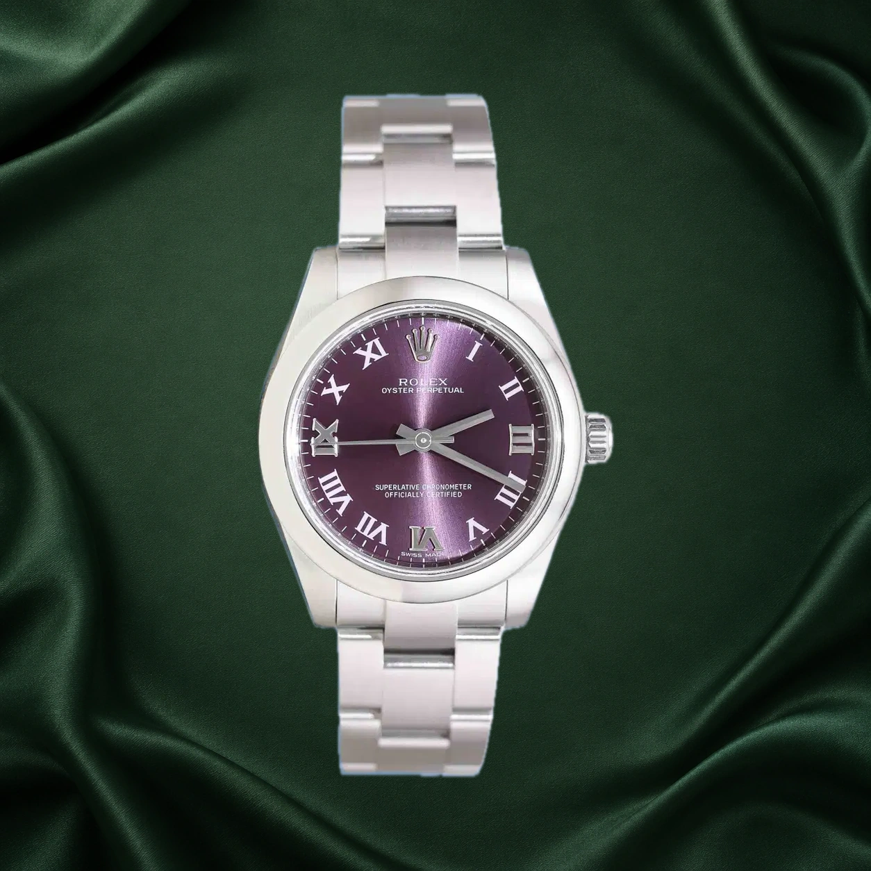 Rolex Oyster Perpetual 177200 Grape w Roman Oyster · partner reference illustration