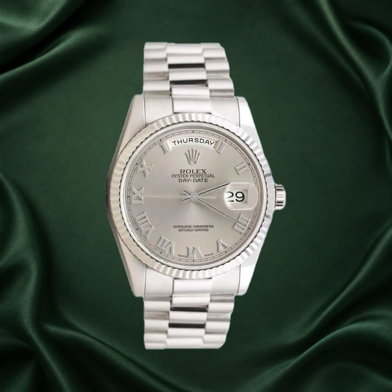 Rolex Daydate 118239 Silver w Roman President · partner reference illustration