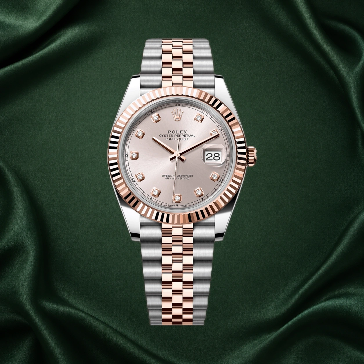 Rolex Datejust 41mm 126331 Rose Gold Two-tone Champagne Dial Diamonds · partner reference illustration