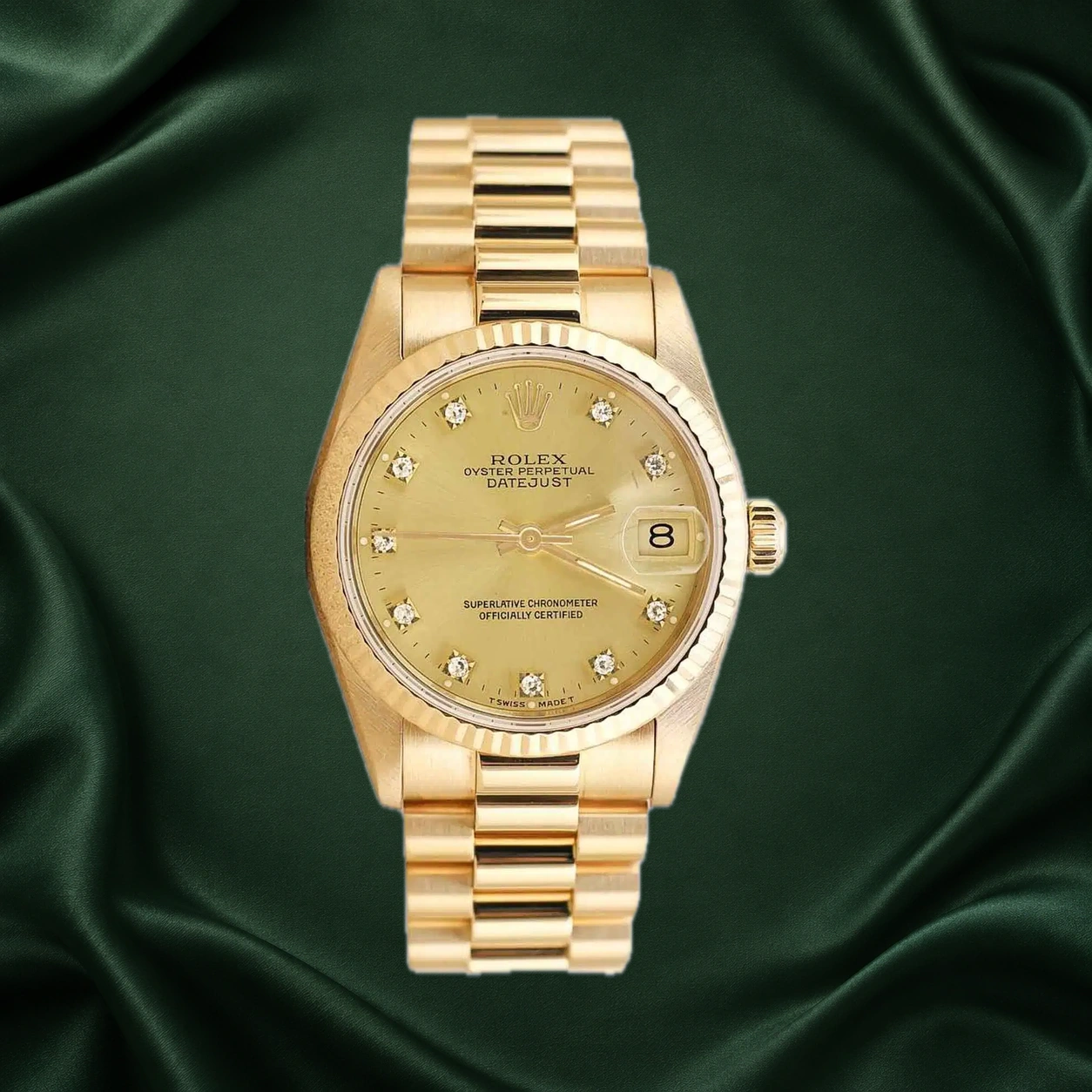 Rolex Datejust 68278 Champagne w 10 Points Diamond President · partner reference illustration