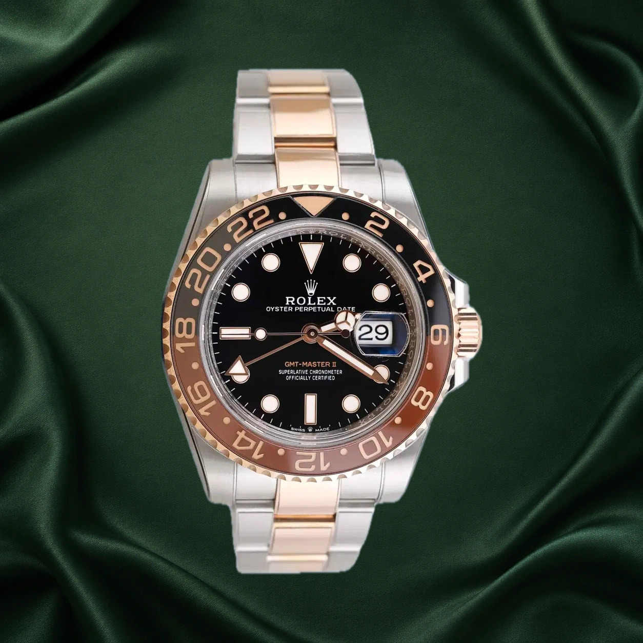 Rolex GMT Master II Rootbeer 126711CHNR Black Oyster · partner reference illustration