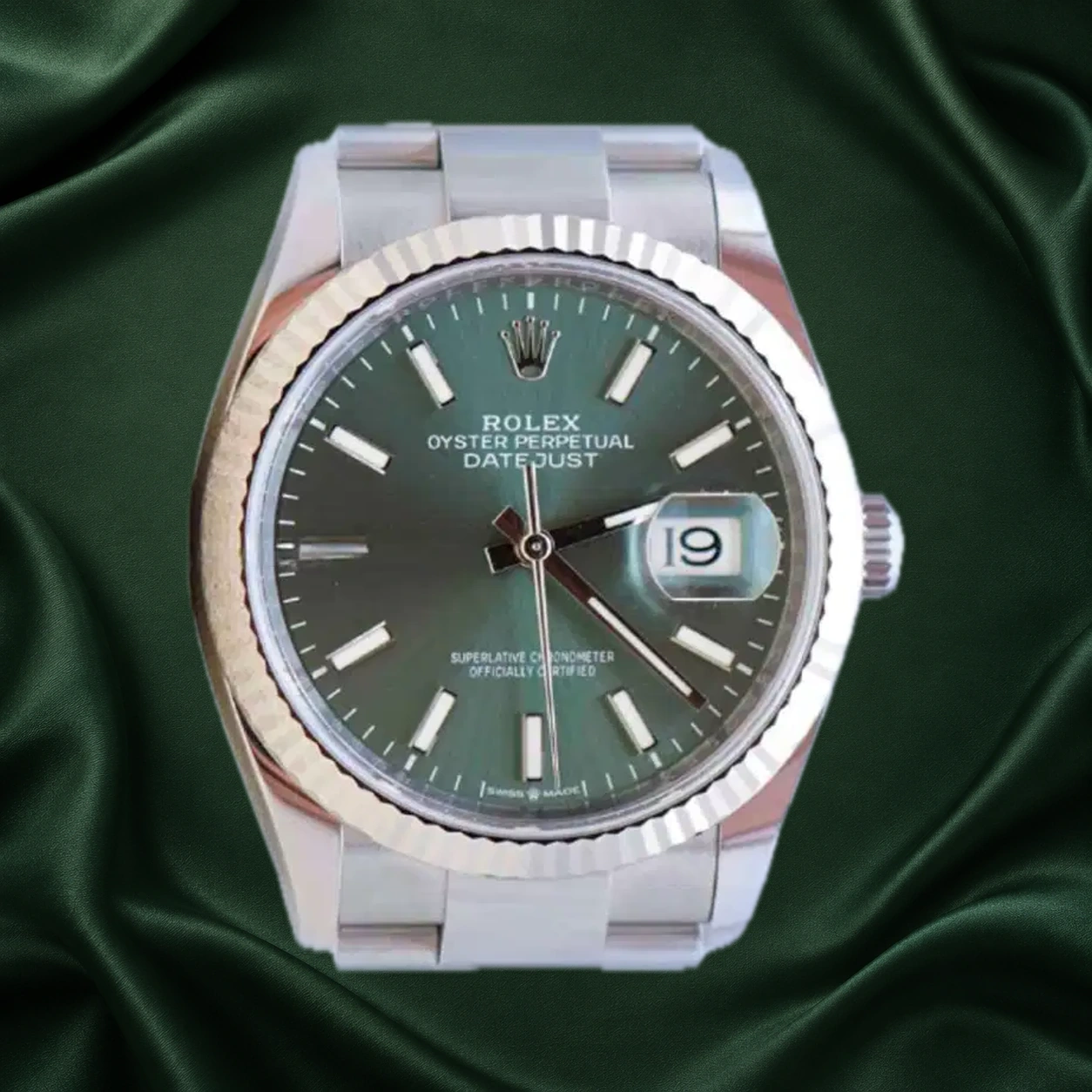 Rolex Datejust 126234 Mint Green Oyster · partner reference illustration