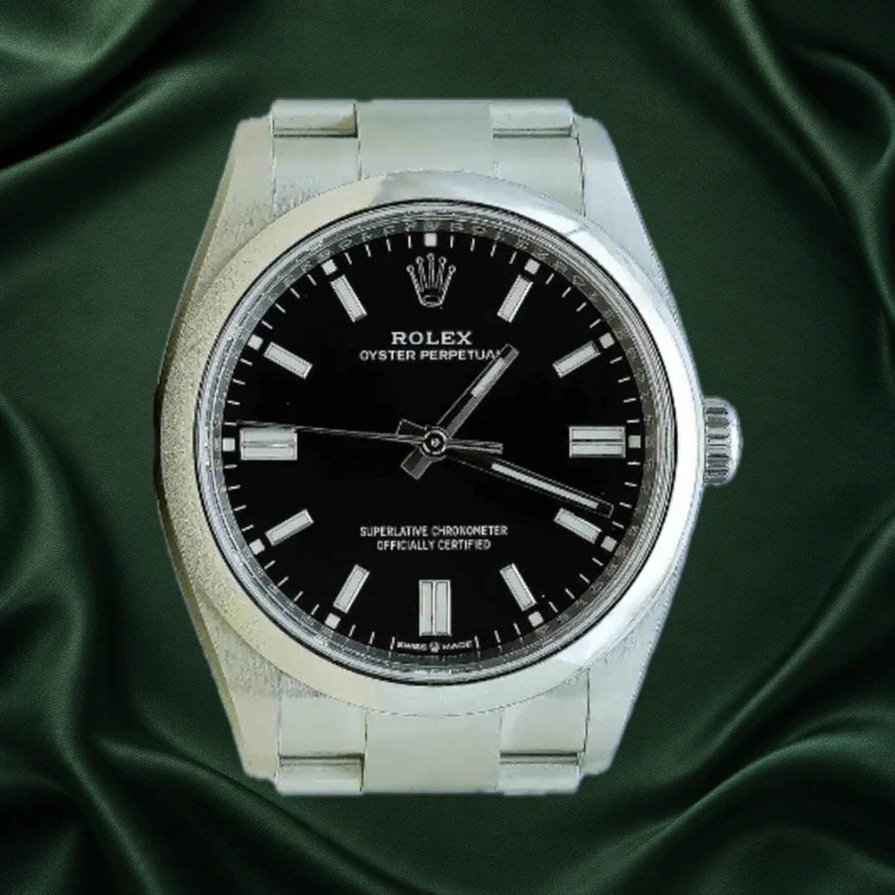 Rolex Oyster Perpetual 126000 Bright Black Oyster · partner reference illustration