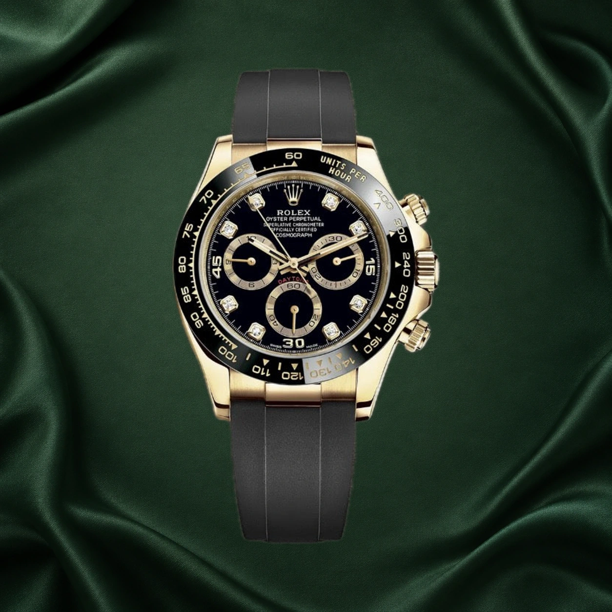 Rolex Daytona Yellow Gold 116518LN Black Dial Diamonds 116518 · partner reference illustration