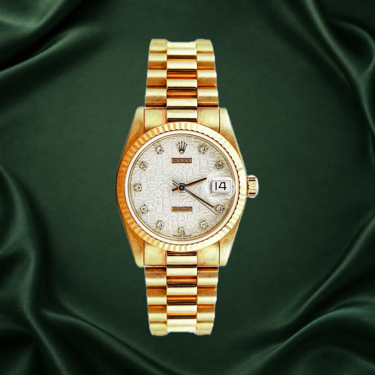 Rolex Datejust 68278 Silver Computer w 10 Point Diamonds President · partner reference illustration
