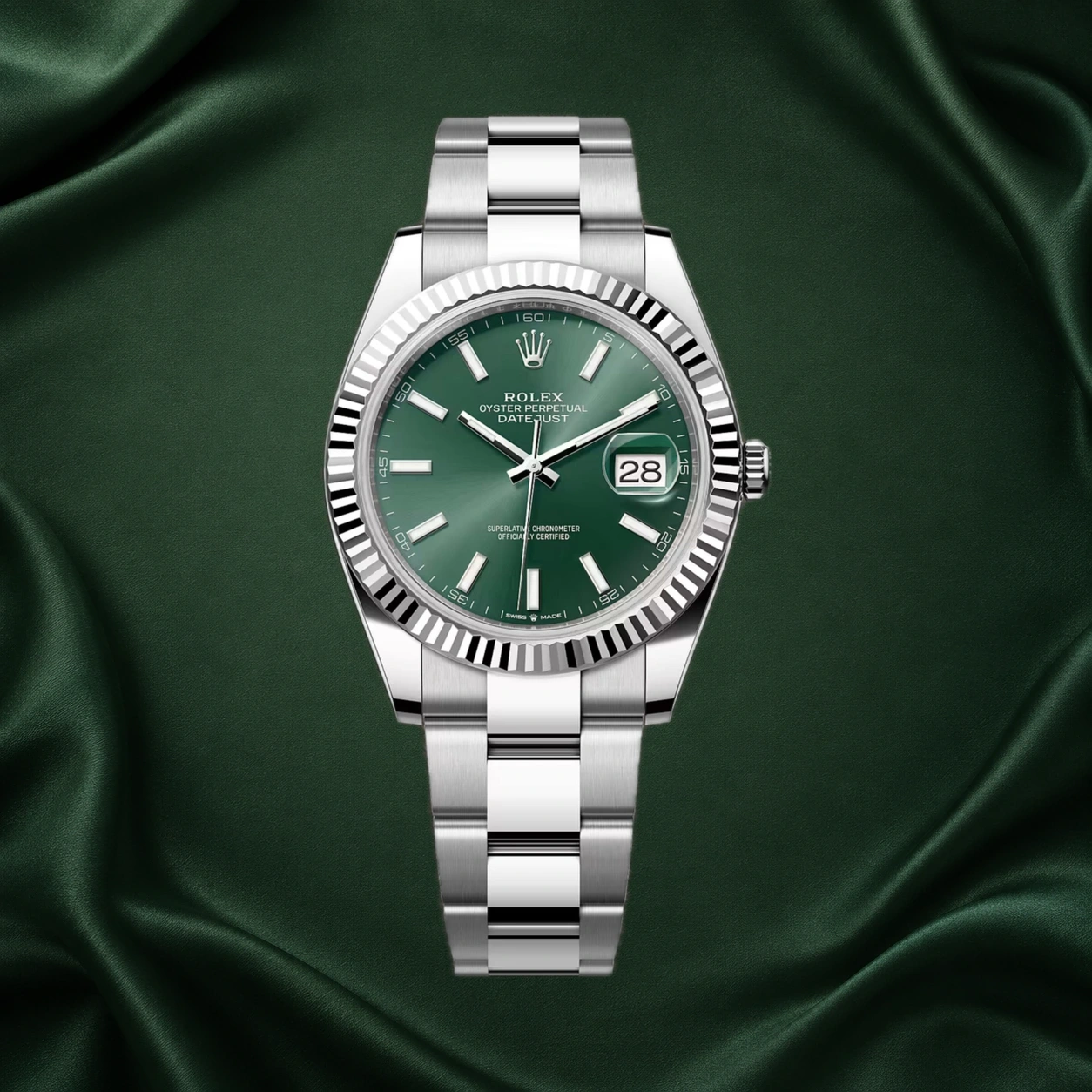 Rolex Datejust 126334 41mm Green Oyster · partner reference illustration