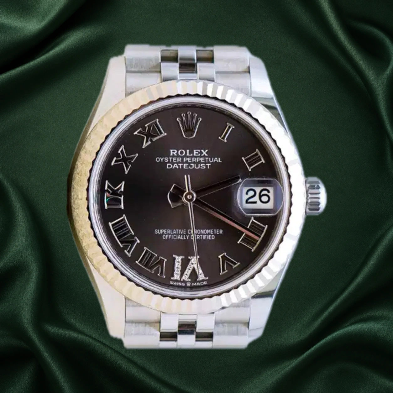 Rolex Datejust 278274 Dark Grey w Roman VI Diamonds Jubilee · partner reference illustration