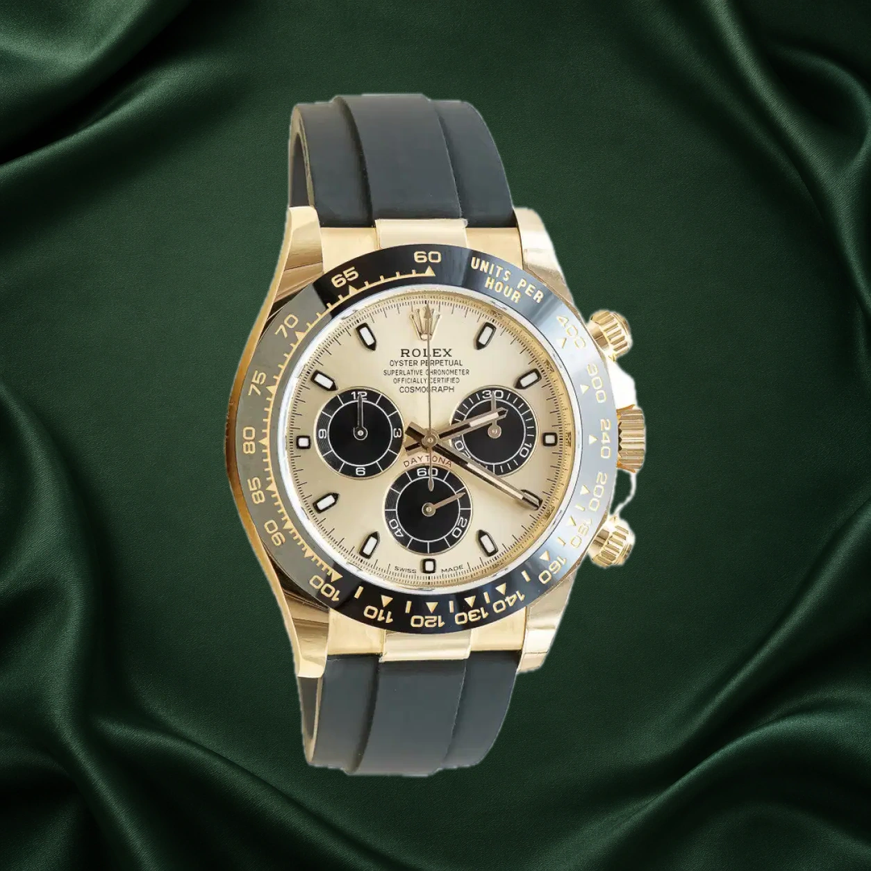 Rolex Daytona YML 116518LN Golden & Black Oysterflex · partner reference illustration