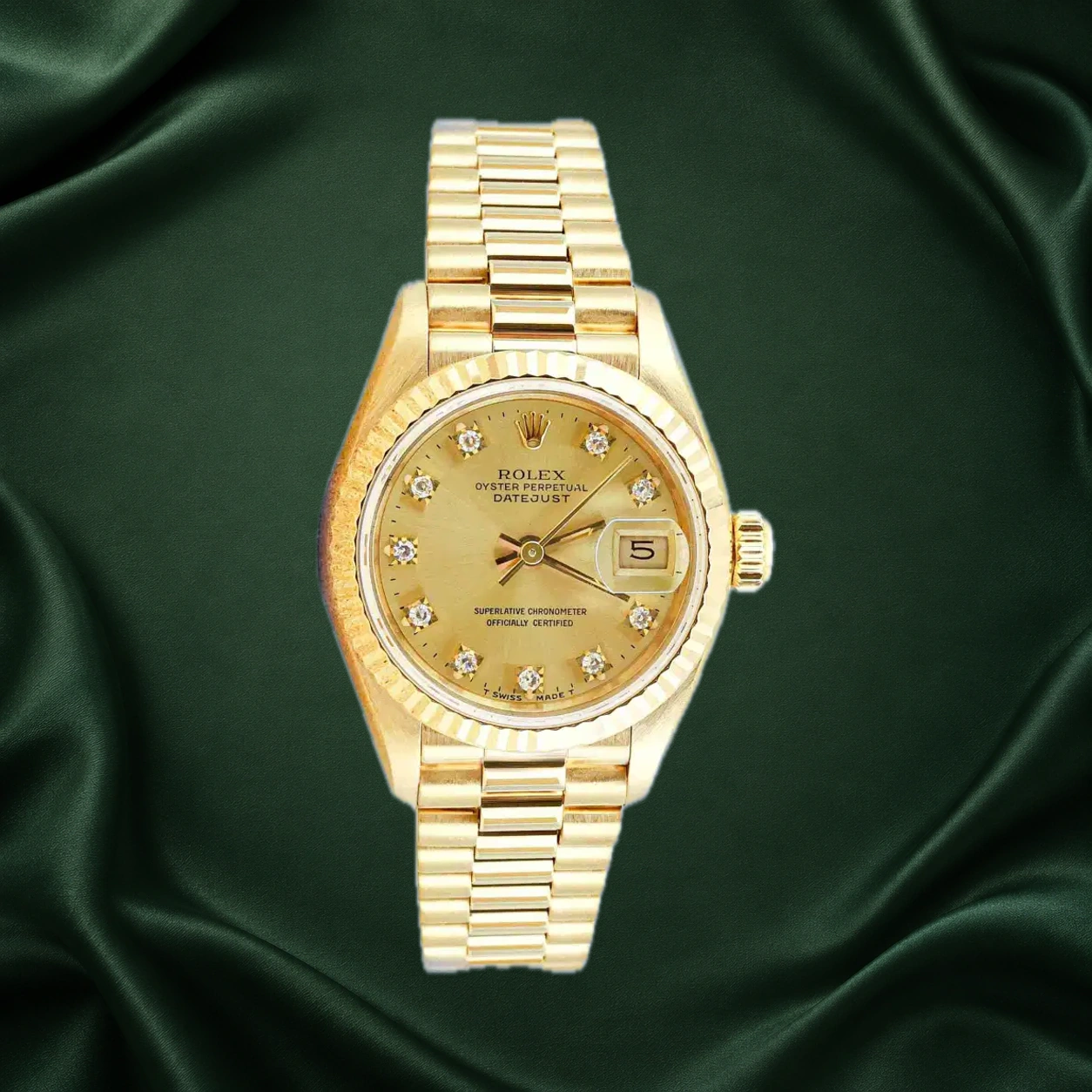 Rolex Datejust 69178 Champagne w 10 Point Diamonds President · partner reference illustration