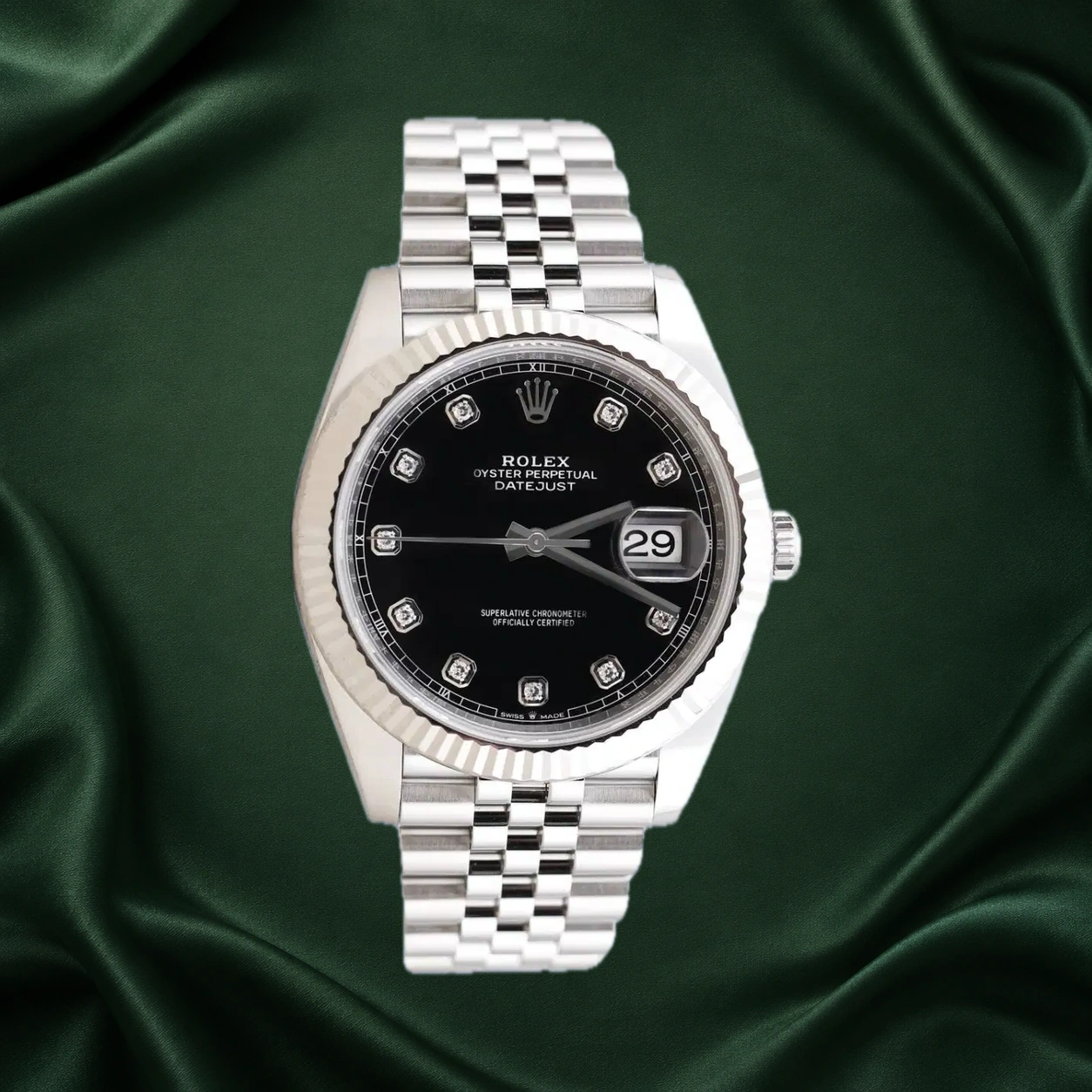 Rolex Datejust 126334 Black w 10 Point Diamonds Jubilee · partner reference illustration