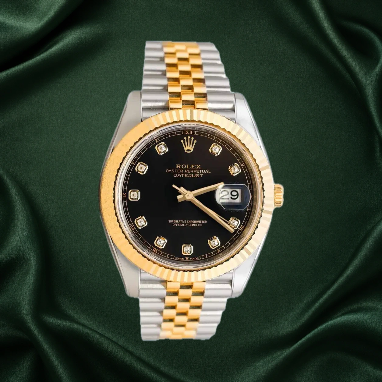 Rolex Datejust 126333 Black w 10 Point Diamonds Jubilee · partner reference illustration