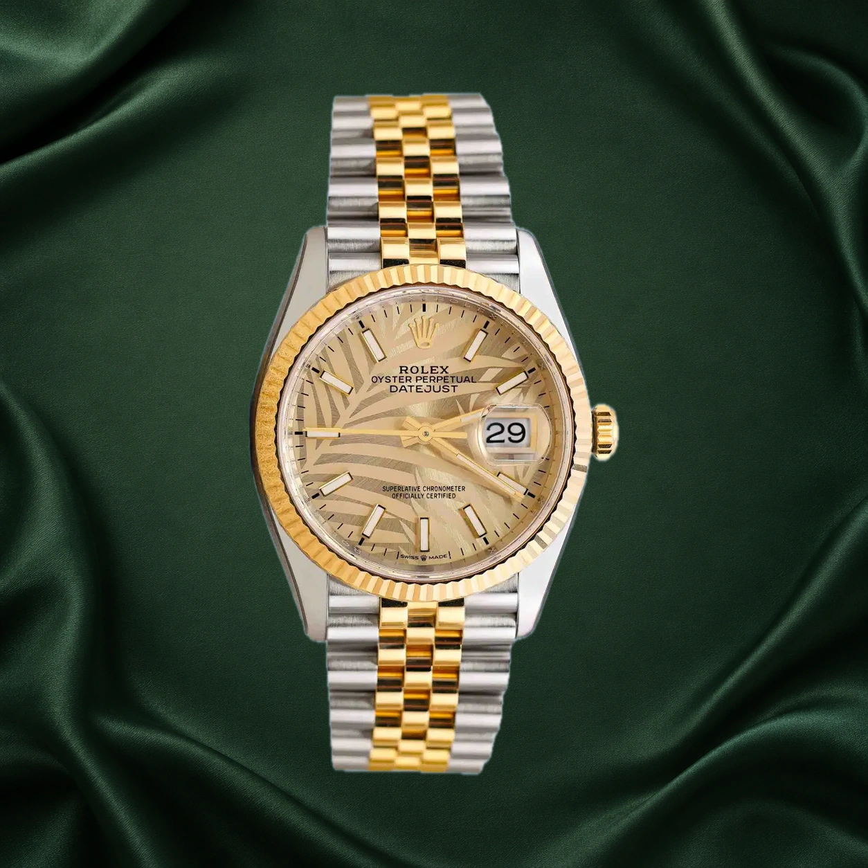 Rolex Datejust 126233 Golden Palm Motif Jubilee · partner reference illustration